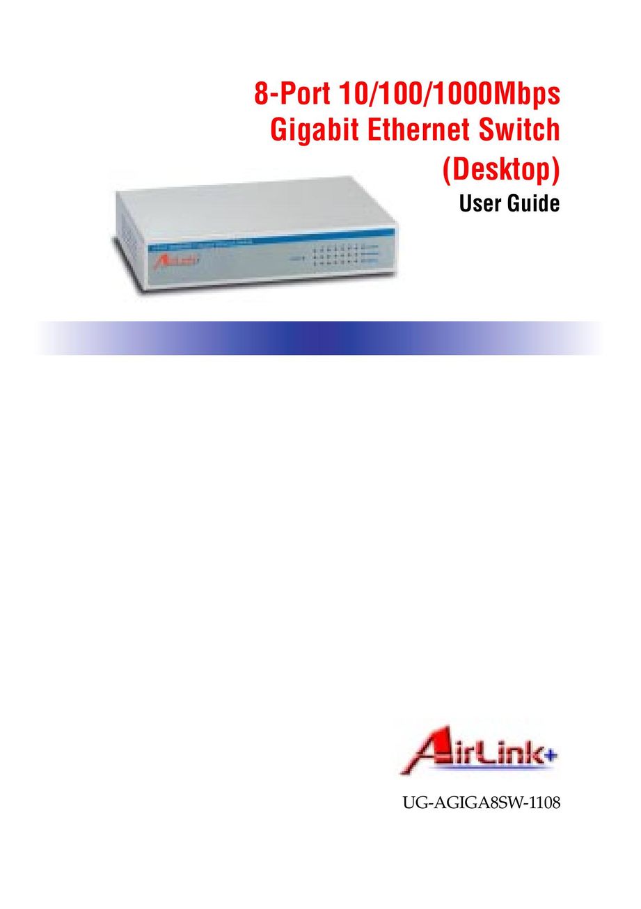 Airlink Port 10/100/1000Mbps Gigabit Ethernet Switch Network Card User Manual