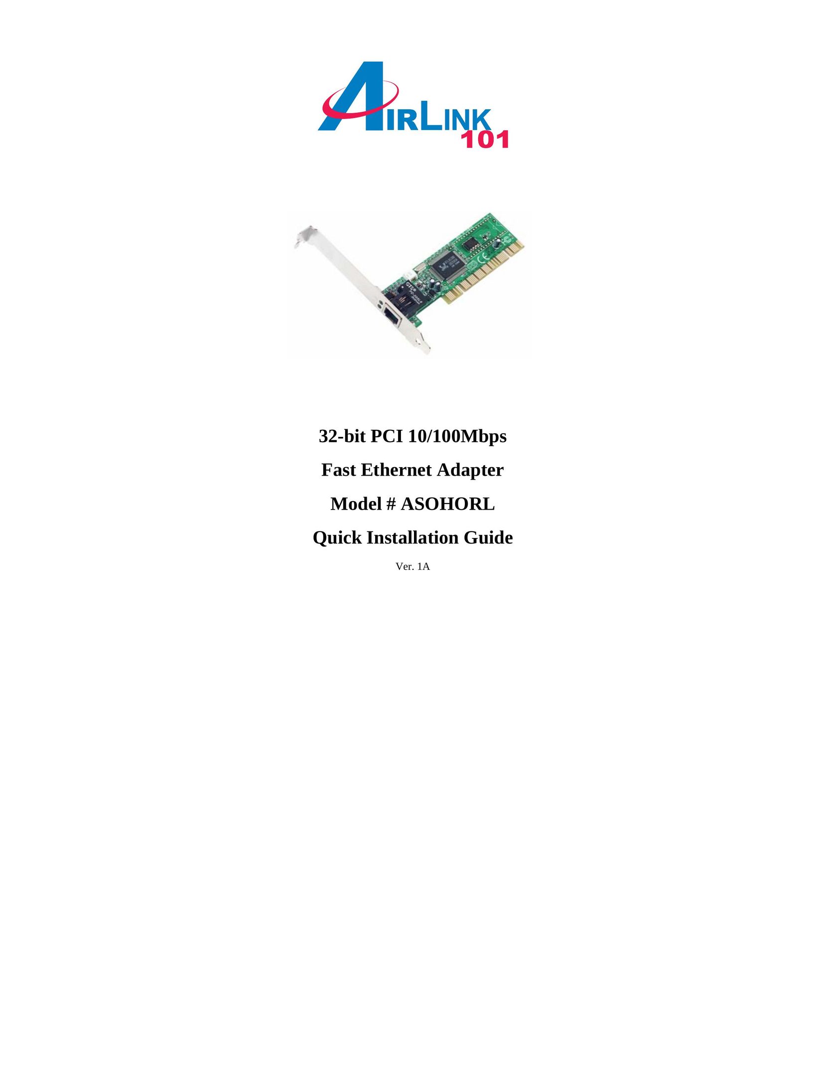 Airlink101 ASOHORL Network Card User Manual