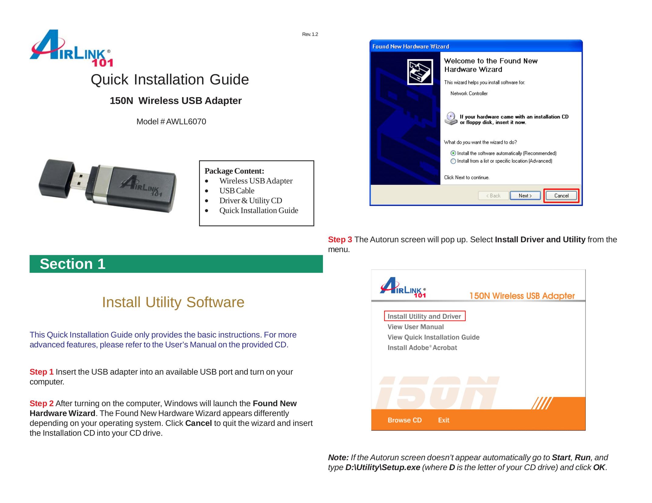 Airlink101 AWLL6070 Network Card User Manual