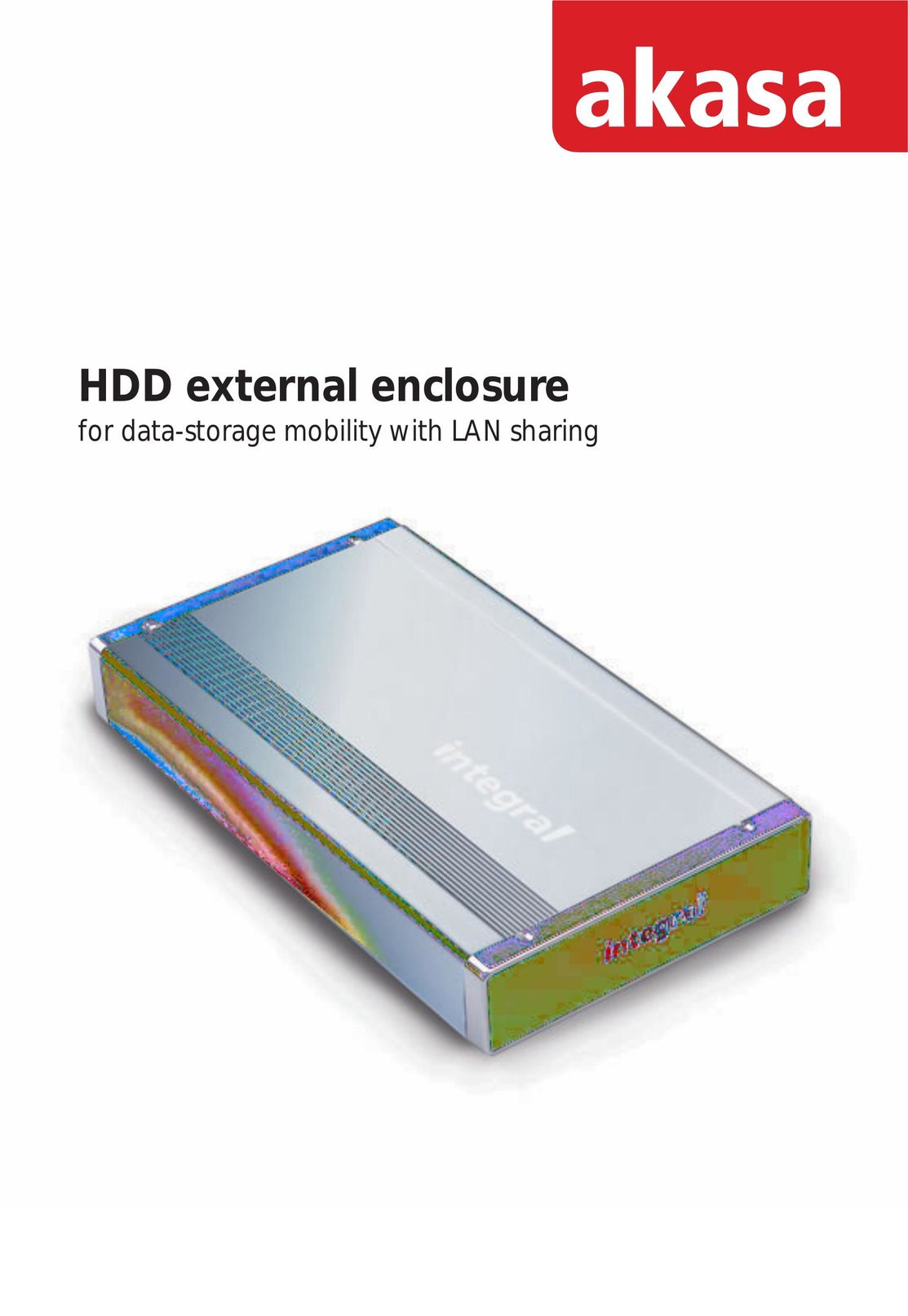 Akasa HDD external enclosure for data-storage mobility with LAN sharing Network Card User Manual