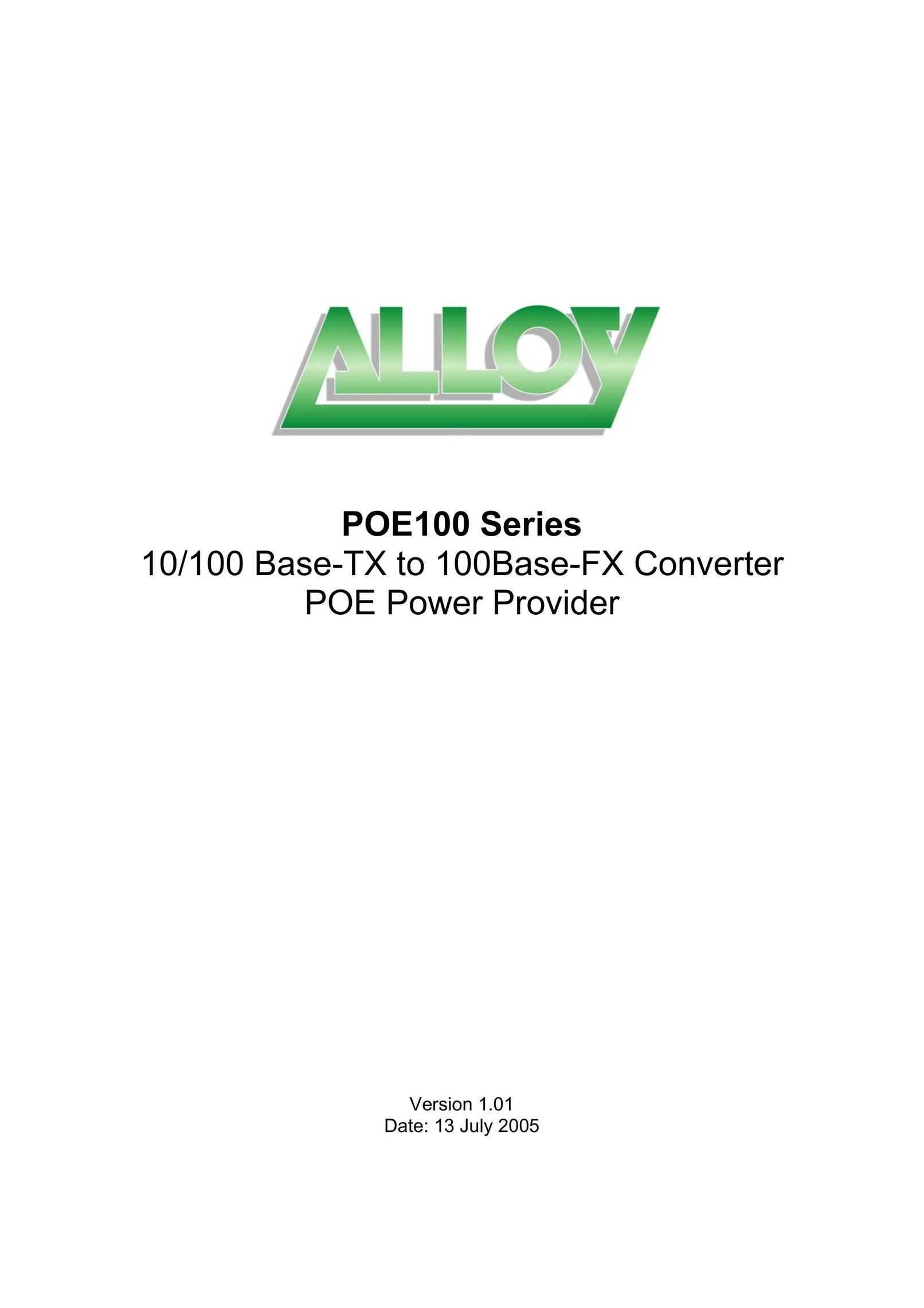 Alloy Computer Products POE100 Series Network Card User Manual