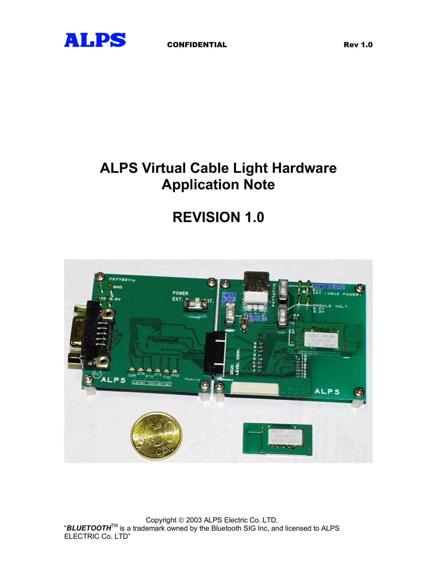 Alps Electric Virtual Cable Light Module Network Card User Manual