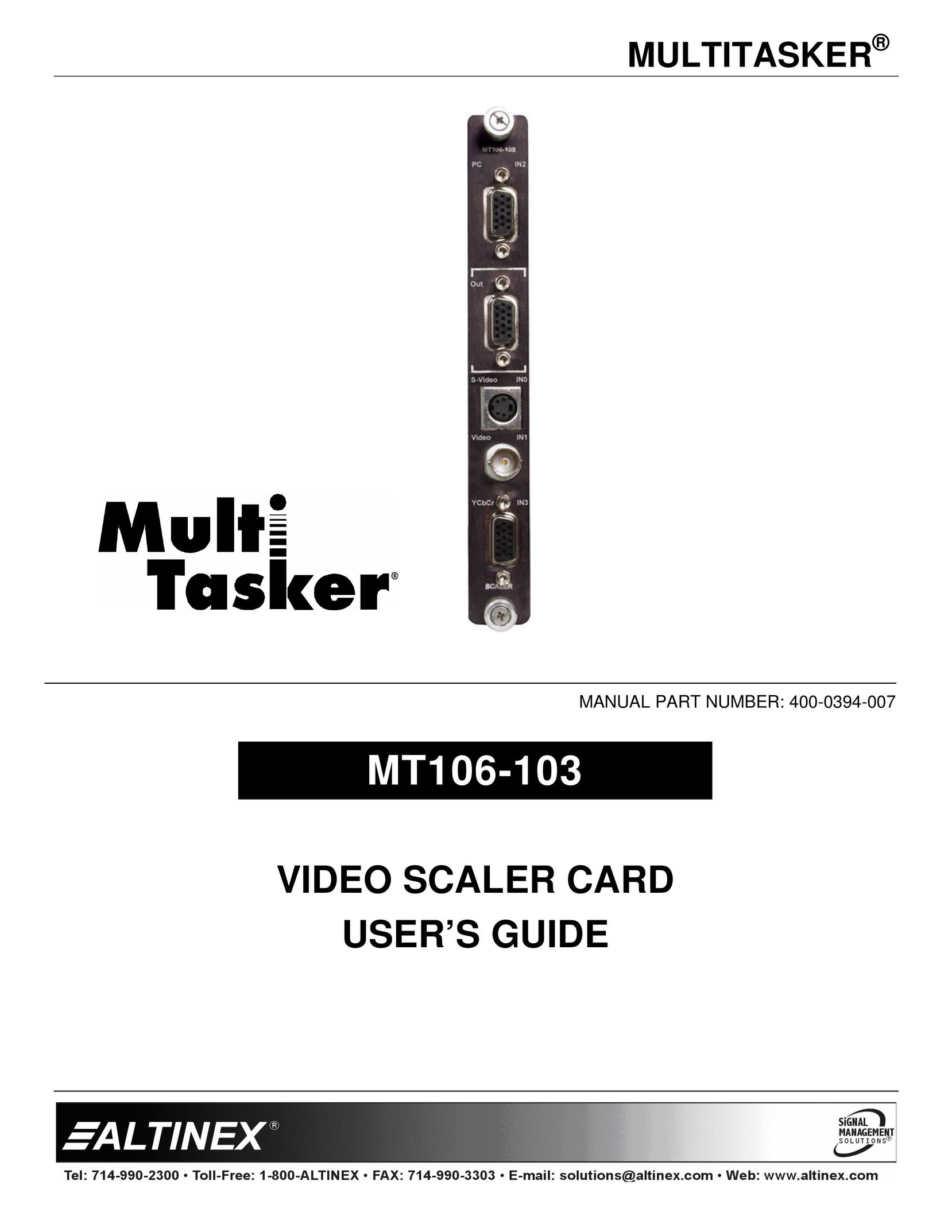 Altinex MT106-103 Network Card User Manual