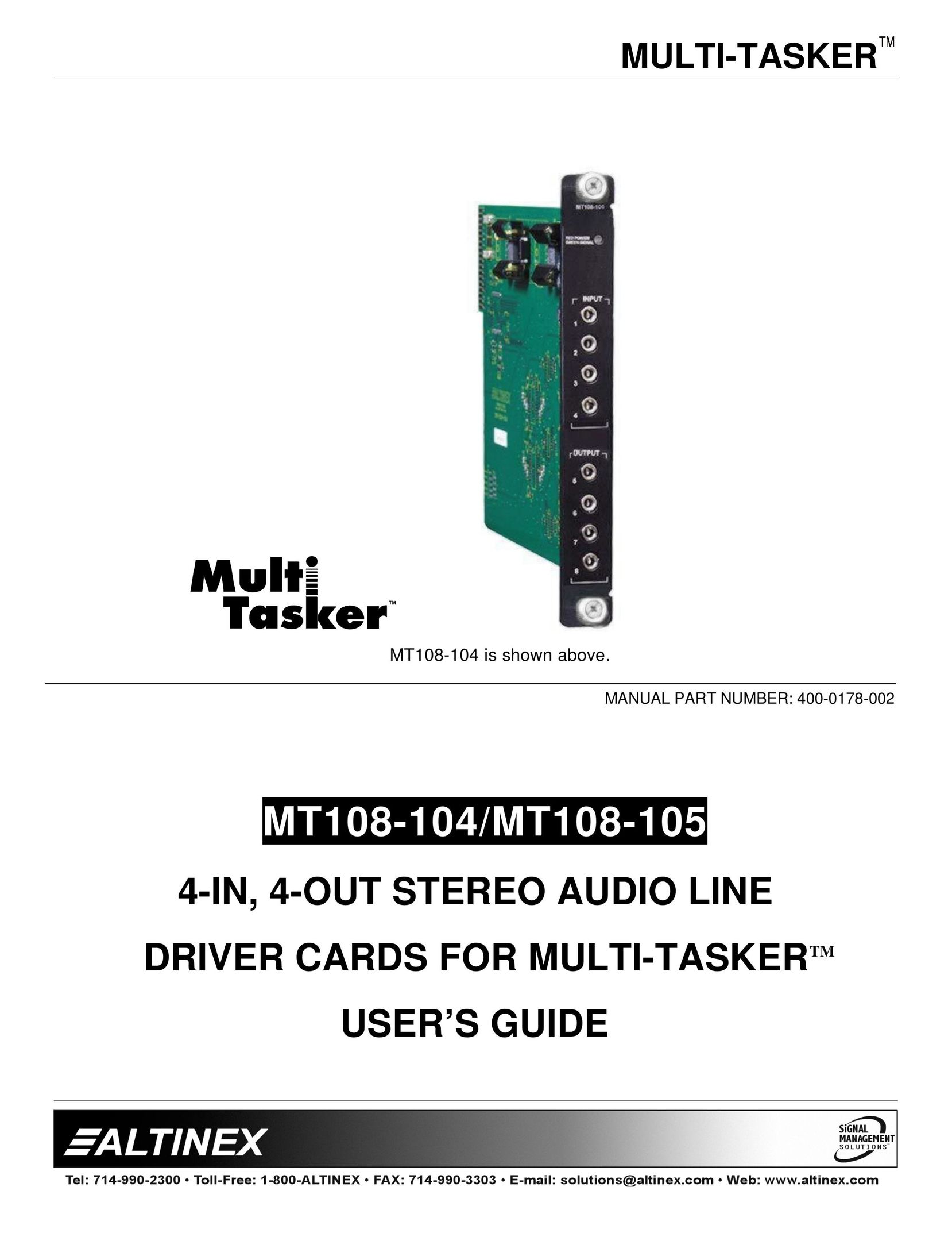 Altinex MT108-104 Network Card User Manual