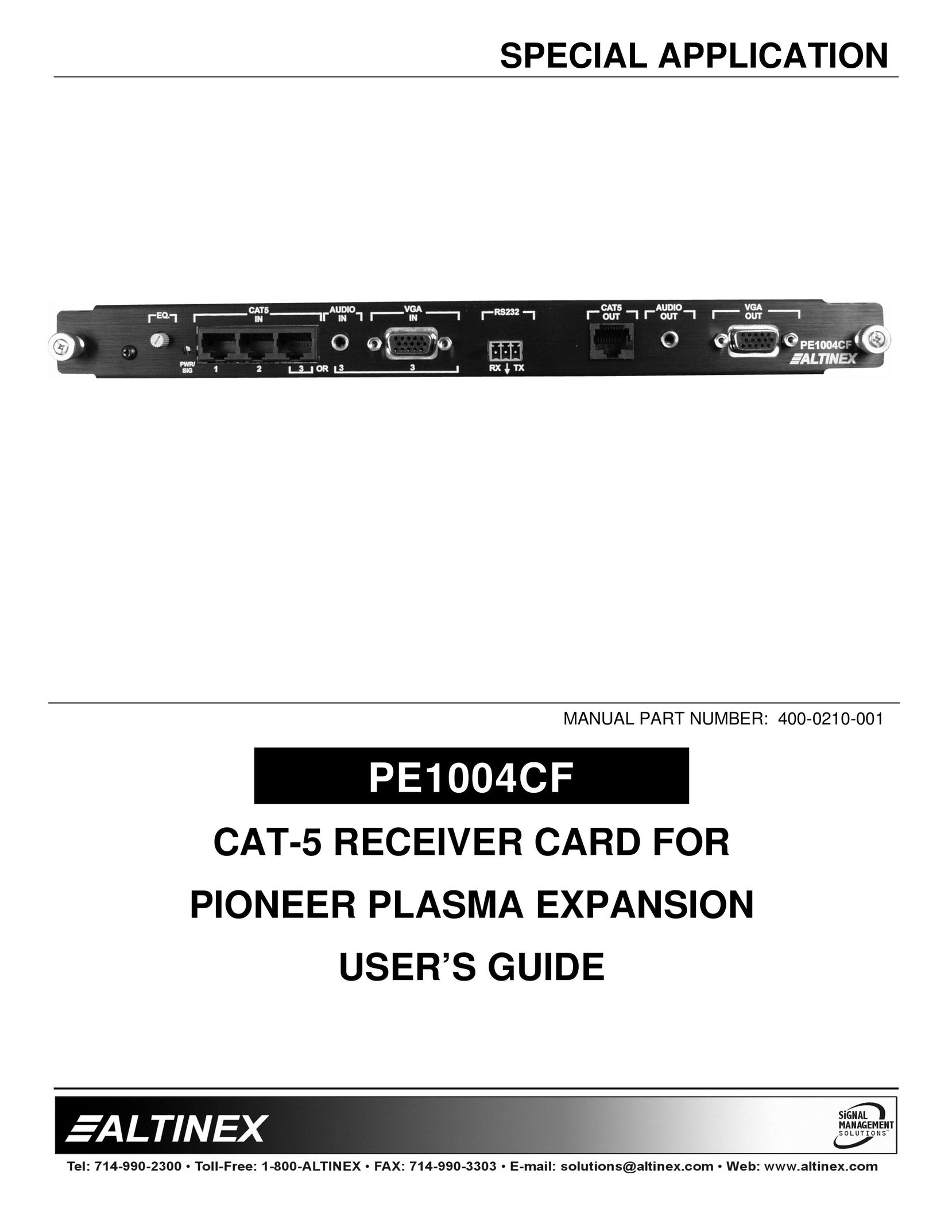 Altinex PE1004CF Network Card User Manual