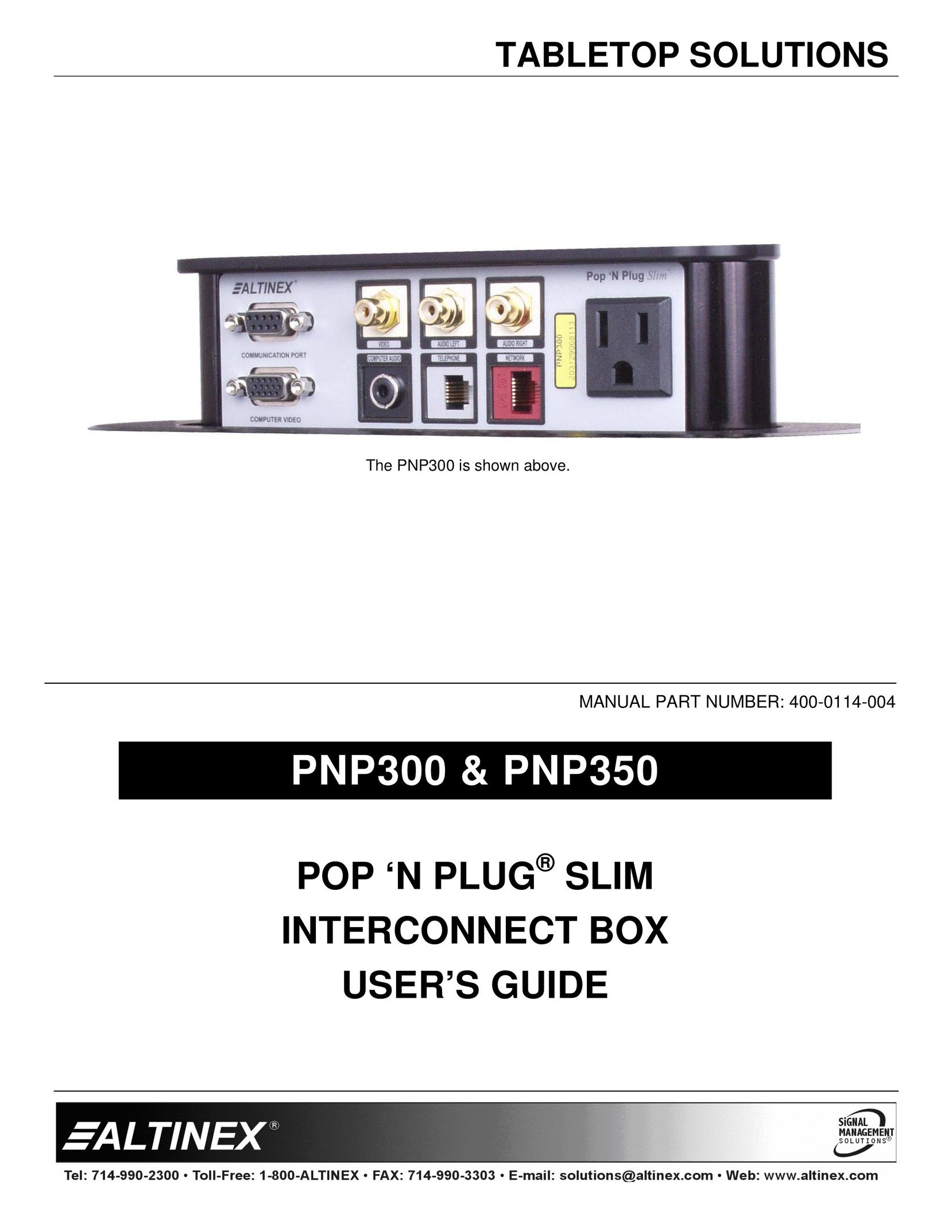 Altinex PNP350 Network Card User Manual