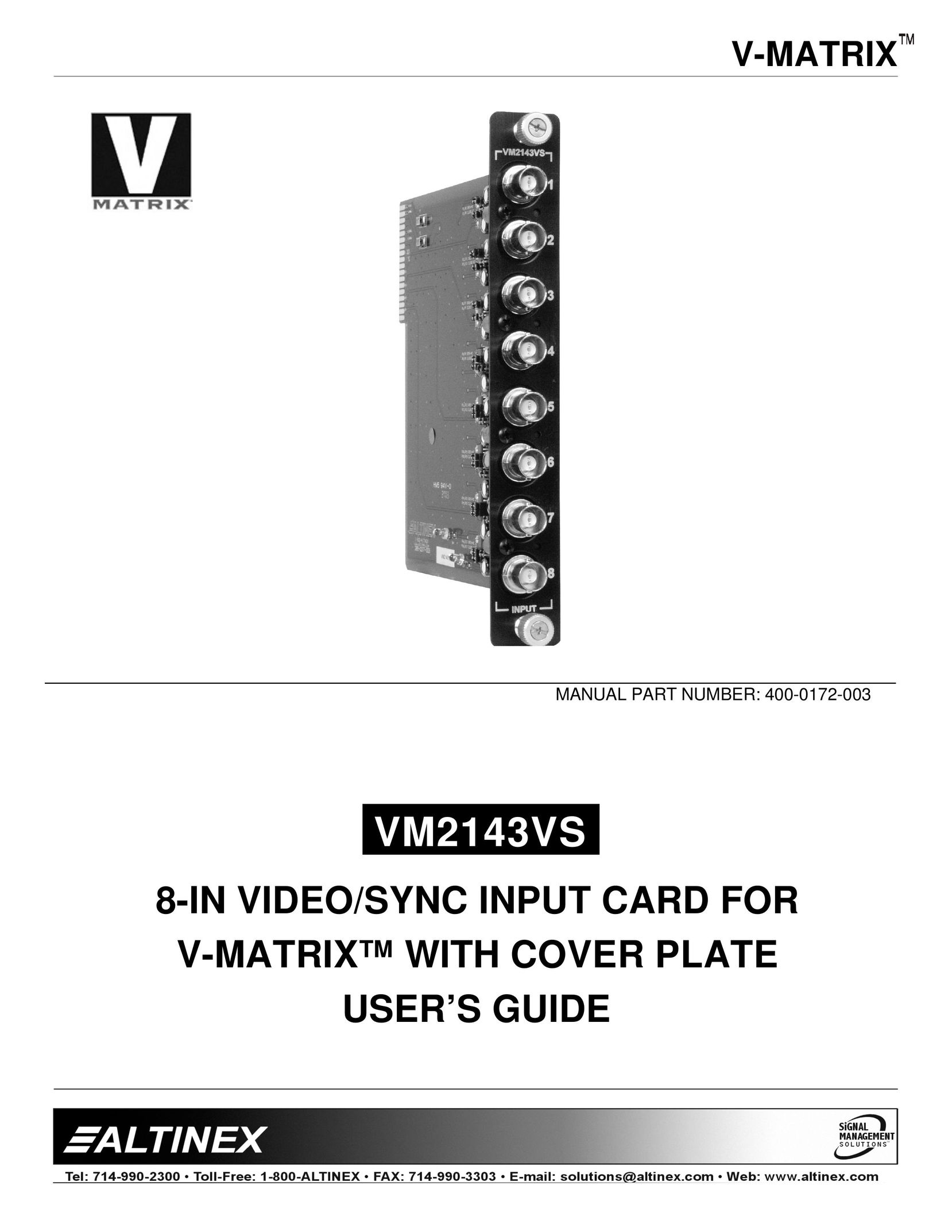 Altinex VM2143VS Network Card User Manual
