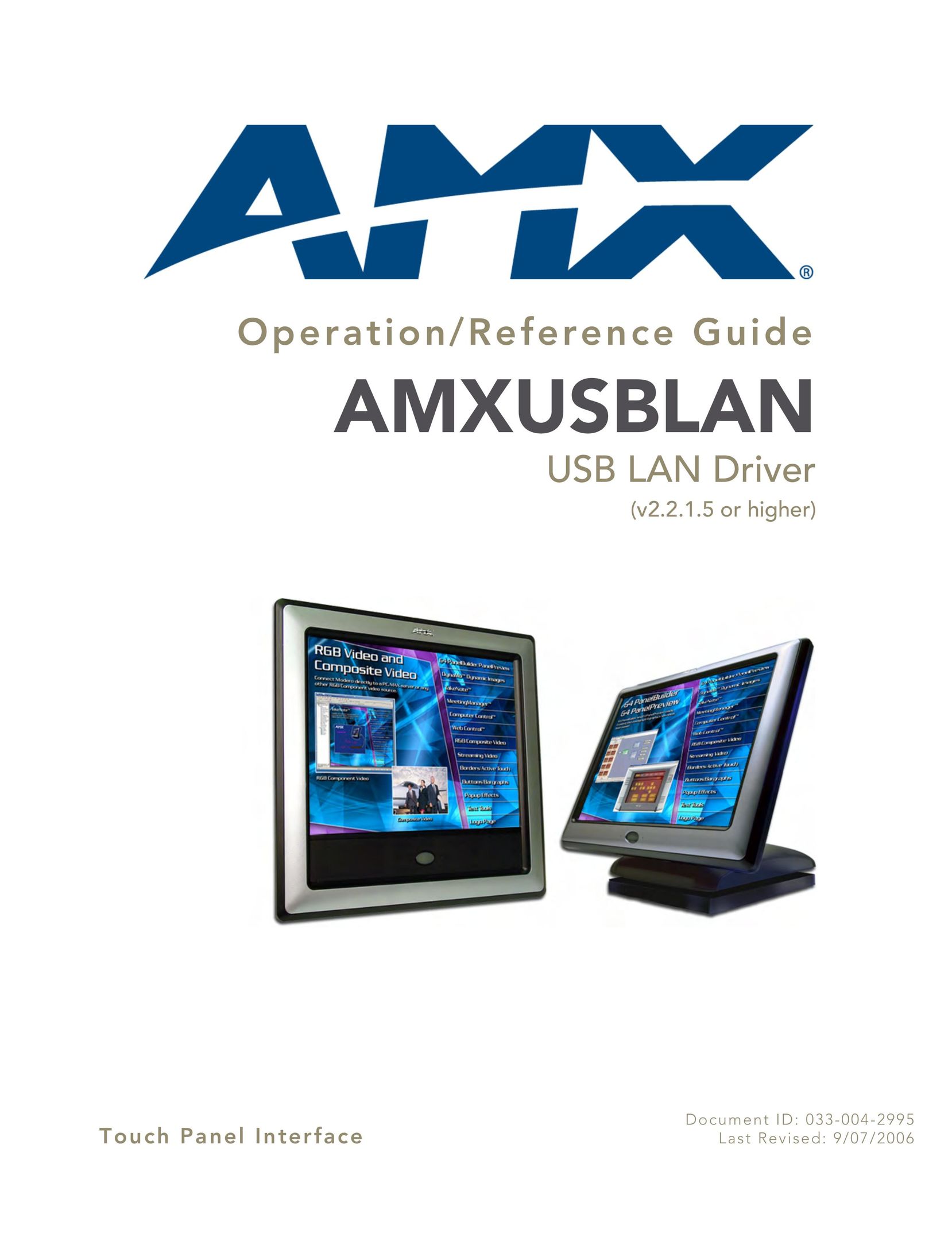 AMX AMXUSBLAN Network Card User Manual