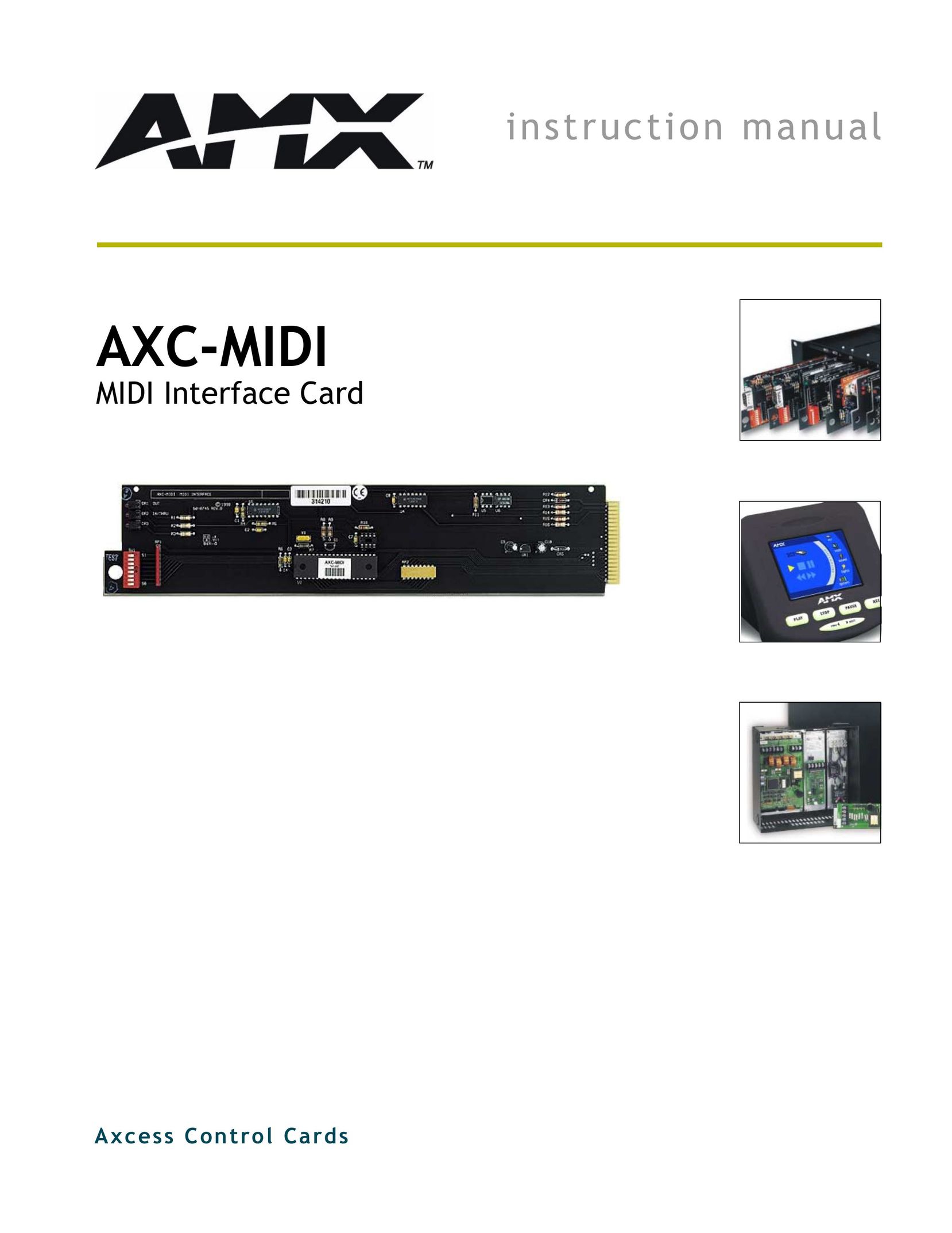 AMX AXC-MIDI Network Card User Manual