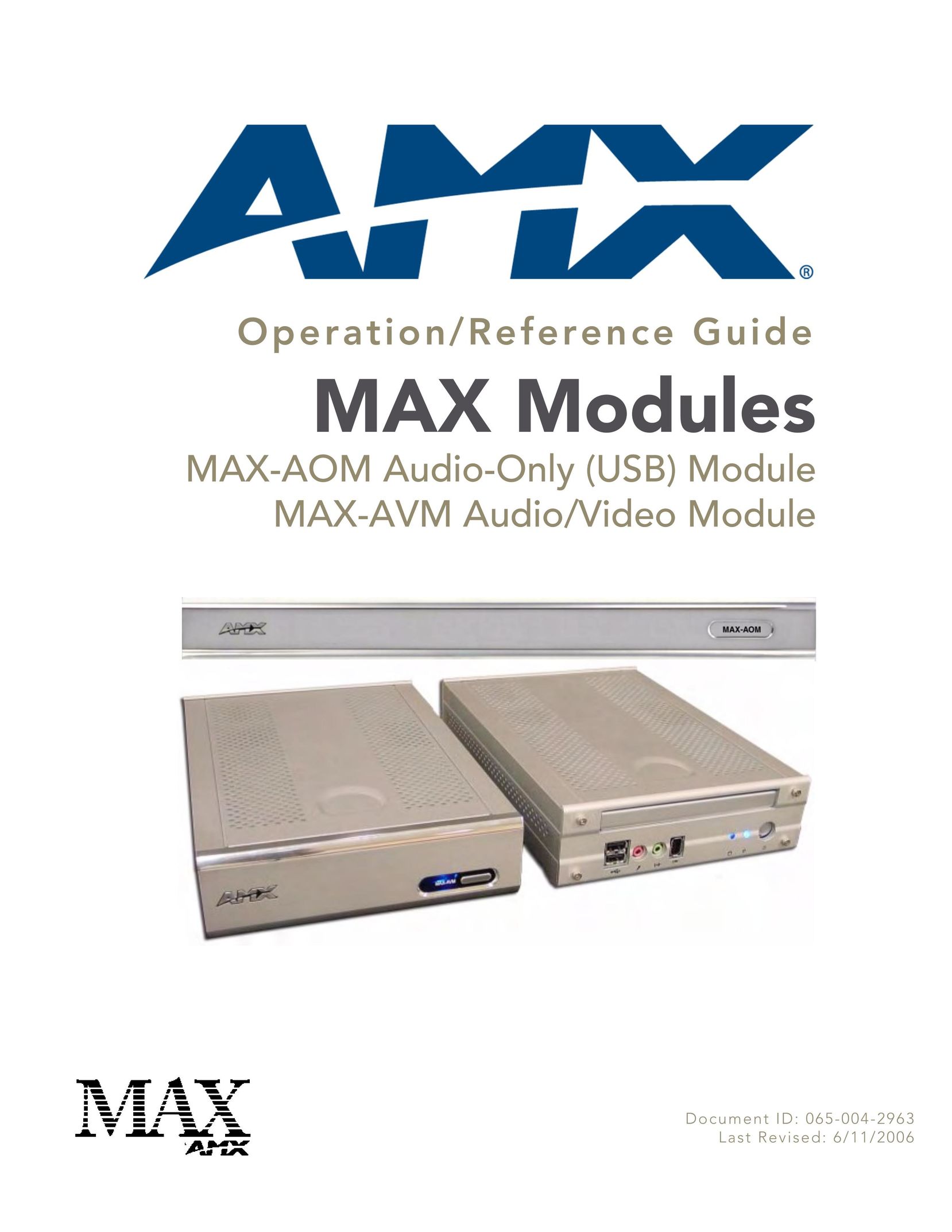 AMX MAX-AVM Network Card User Manual