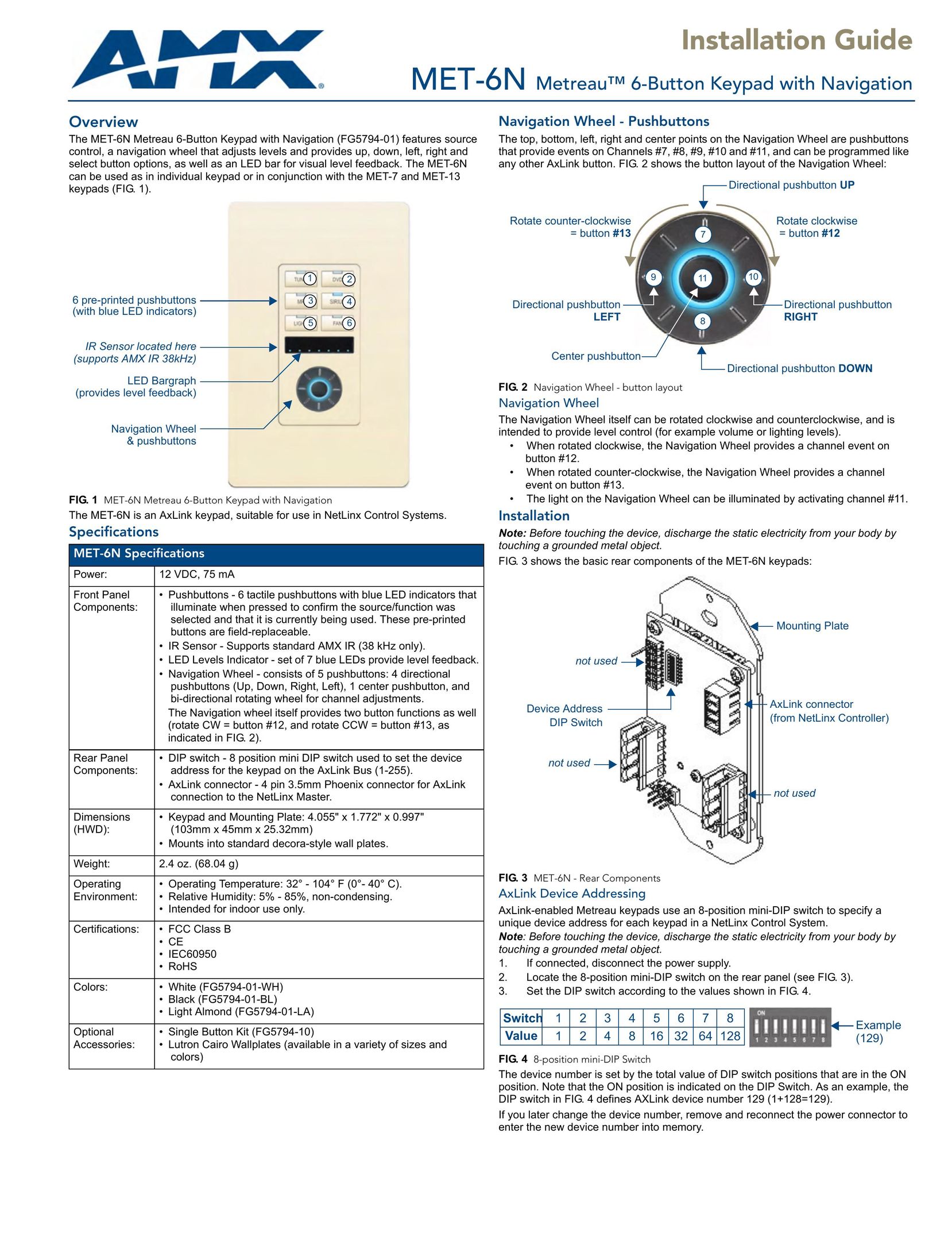 AMX MET-6N Network Card User Manual