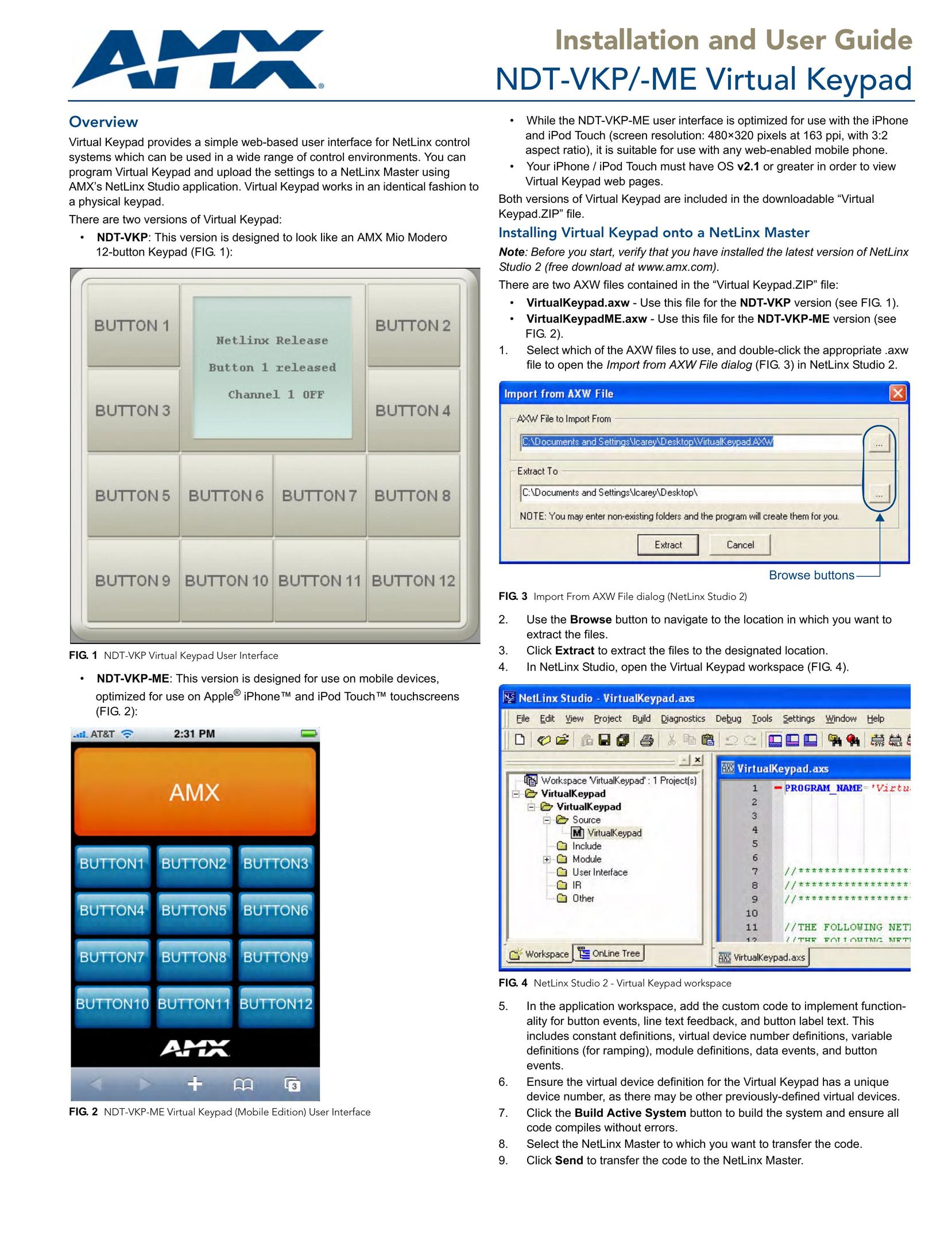AMX NDT-VKP/-ME Network Card User Manual