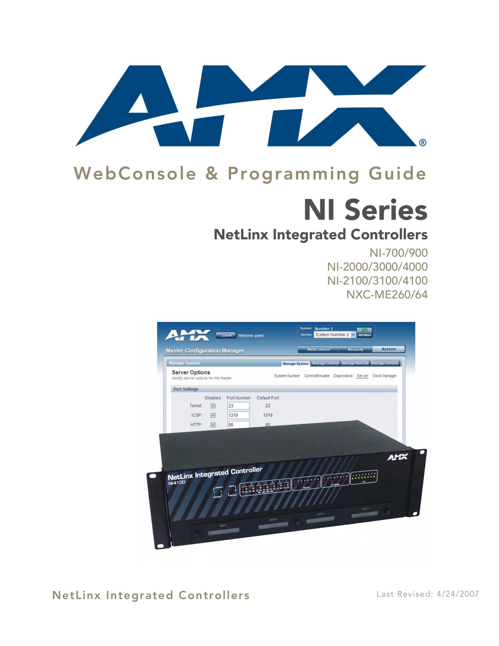 AMX NI-2000/3000/4000 Network Card User Manual