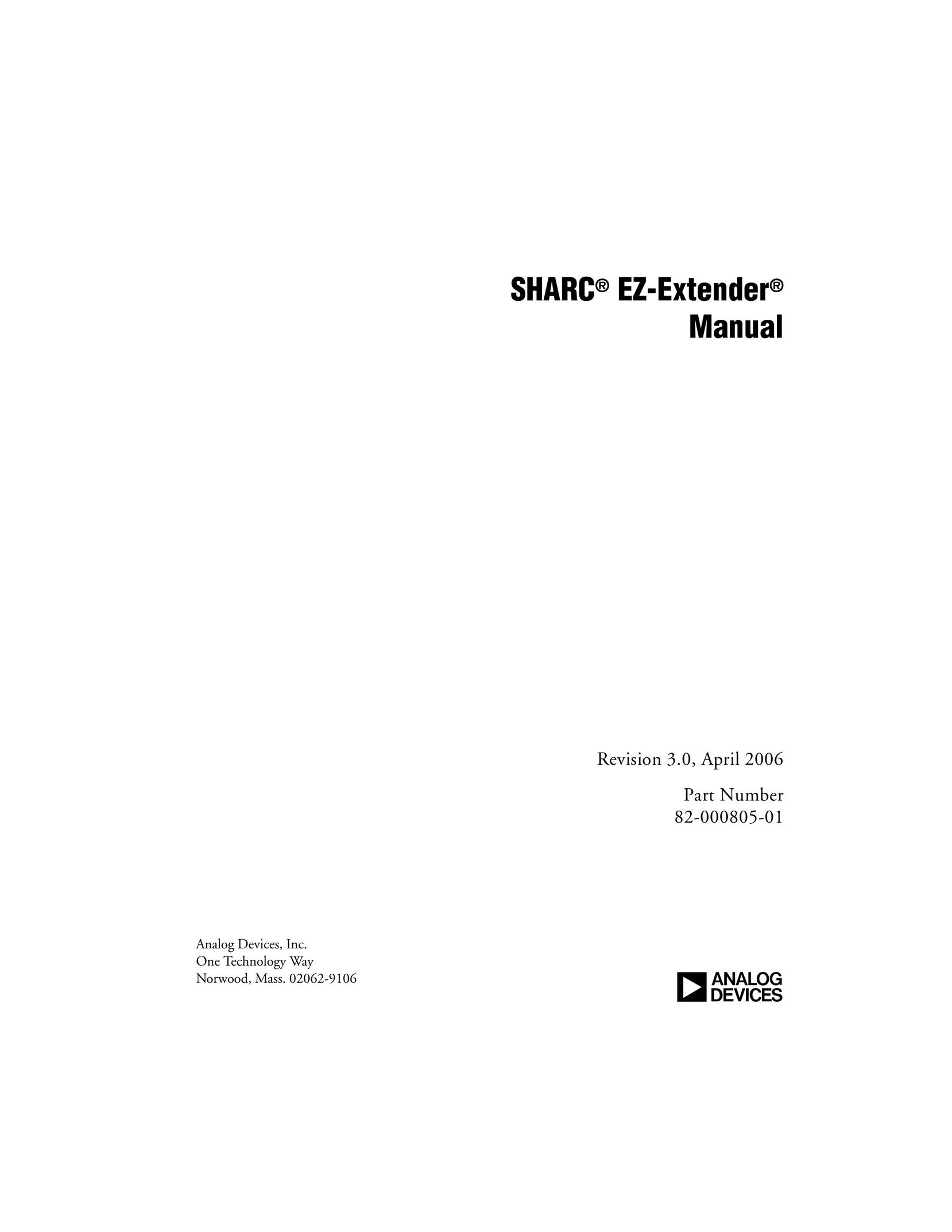 Analog Devices 82-000805-01 Network Card User Manual