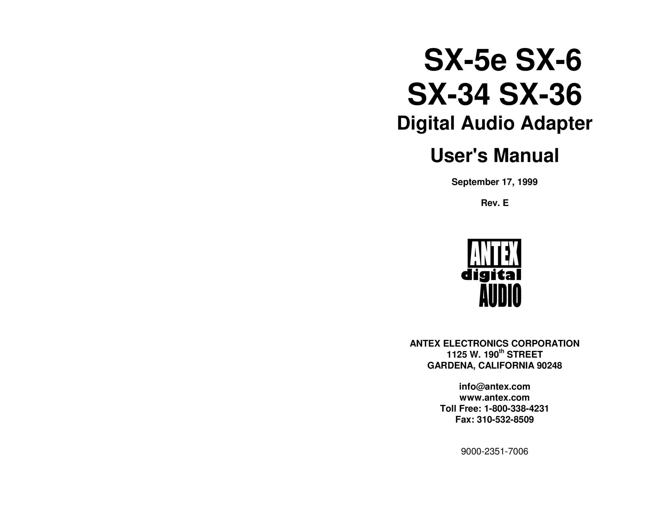 Antex electronic SX-5e Network Card User Manual