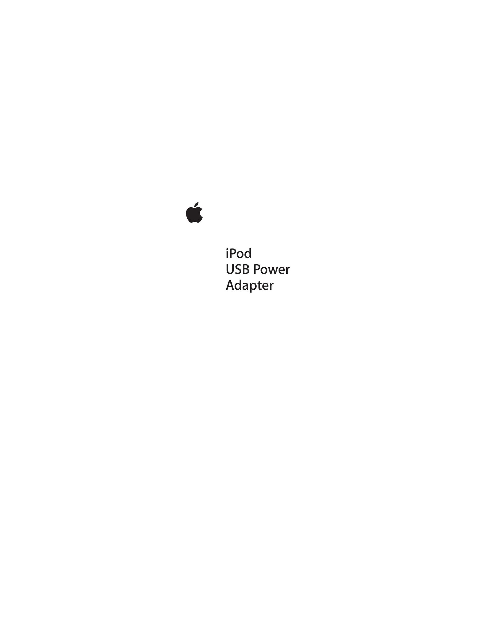 Apple iPod USB Power Adapter Network Card User Manual