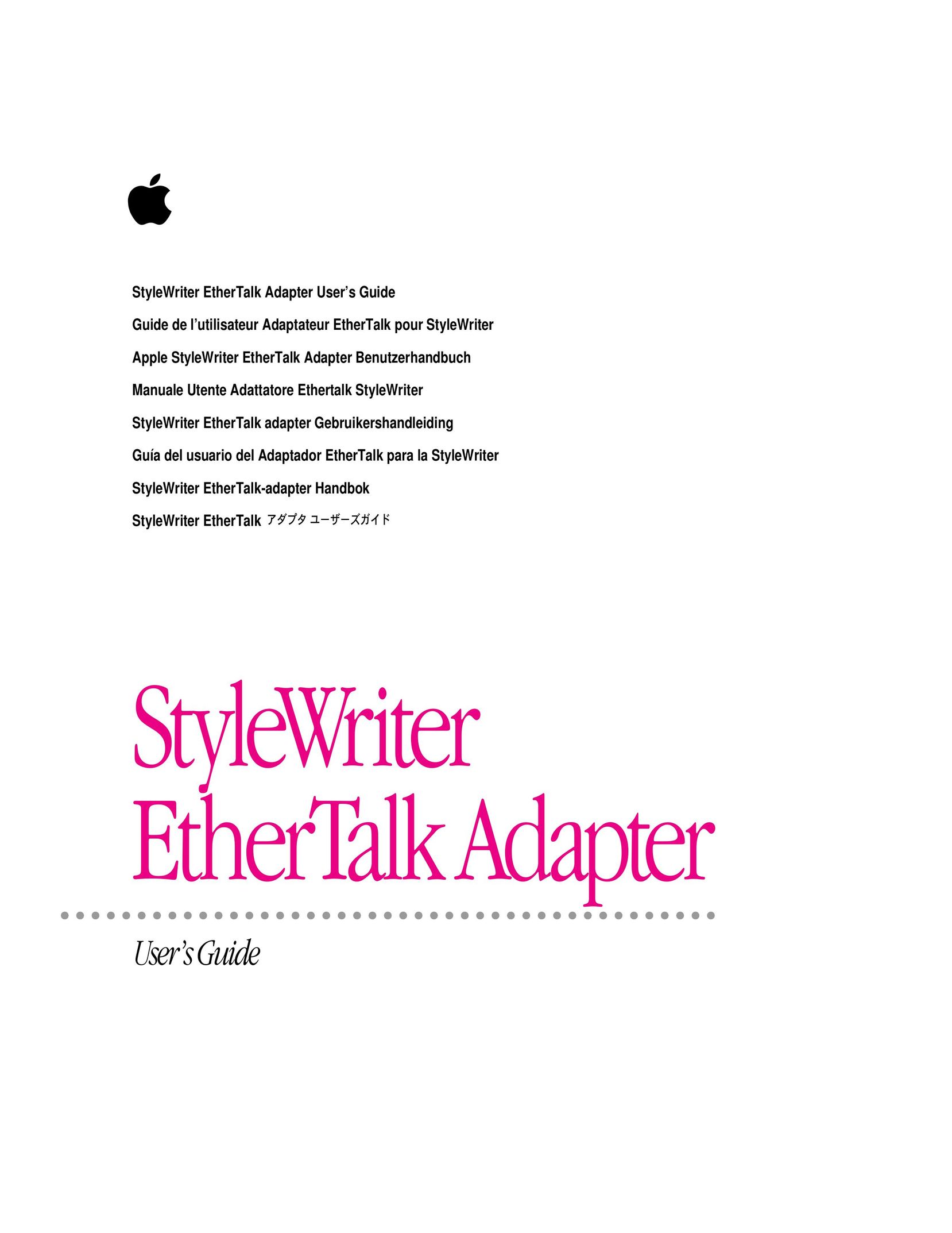 Apple StyleWriter EtherTalk Network Card User Manual