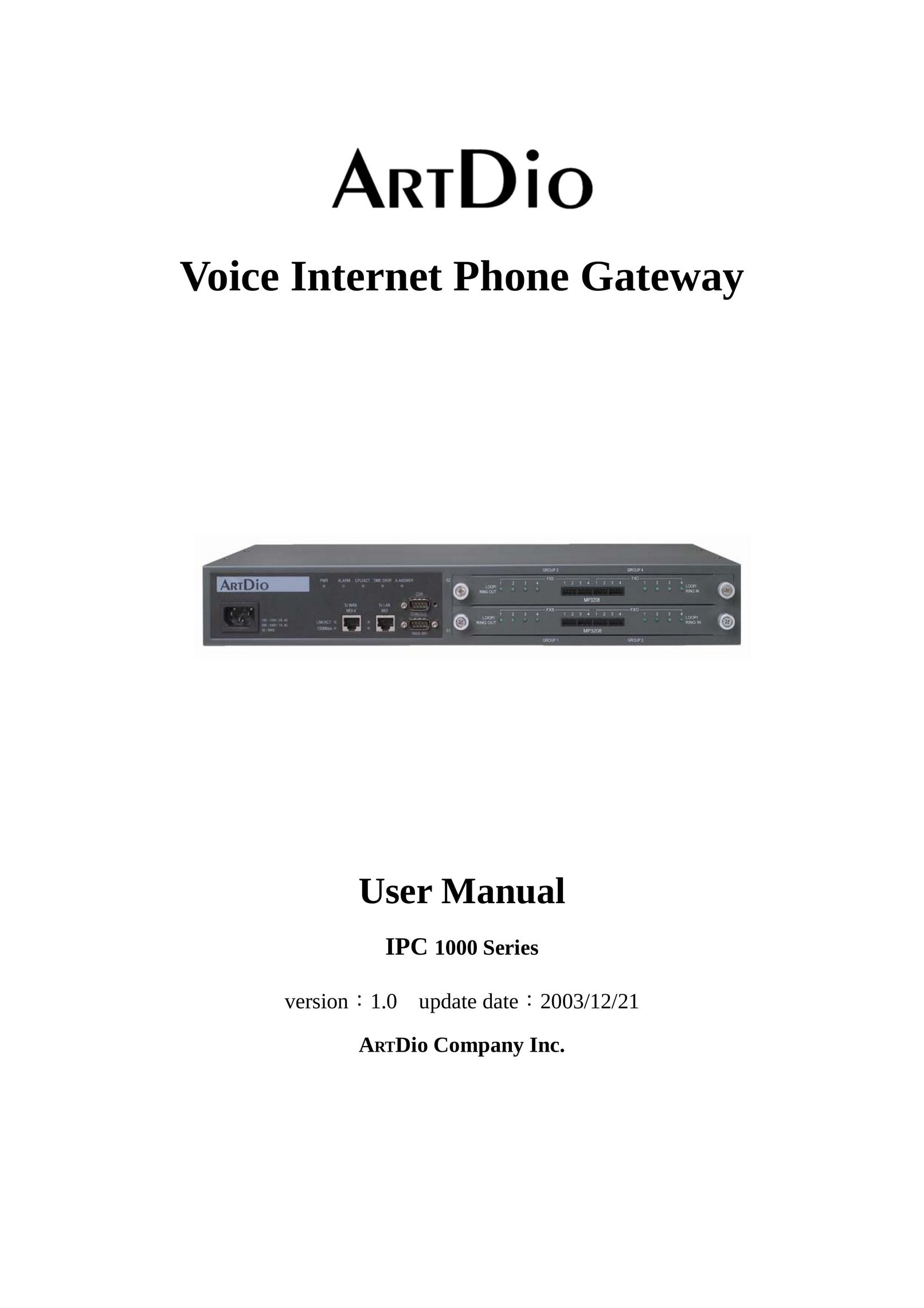 ArtDio IPC 1000 Series Network Card User Manual
