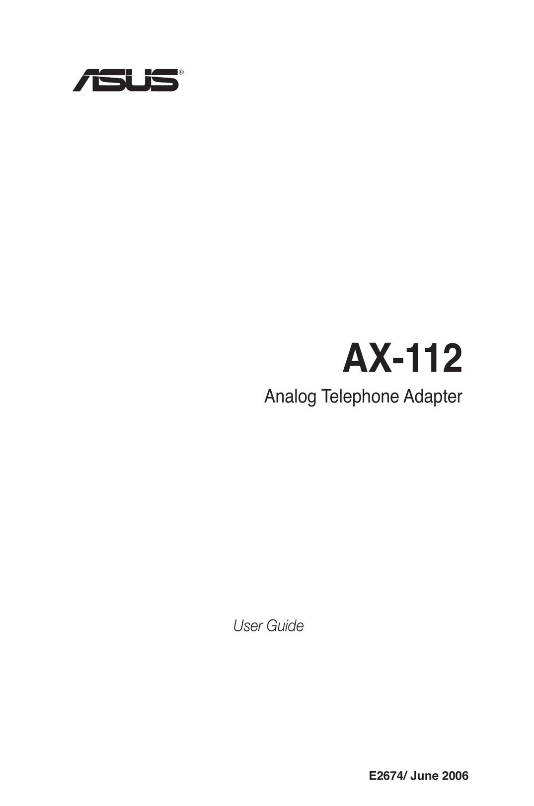 Asus AX-112 Network Card User Manual