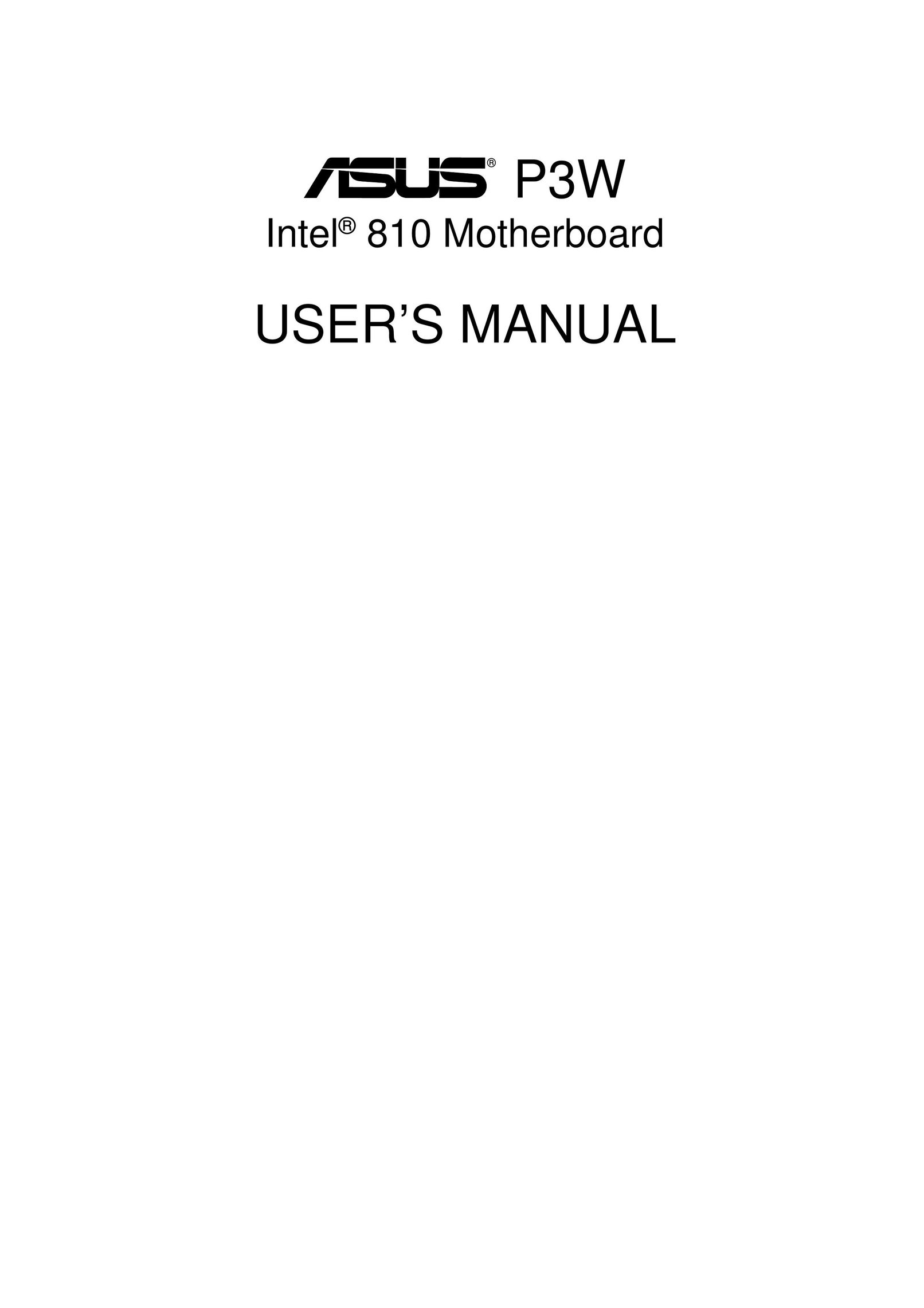 Asus P3W Network Card User Manual