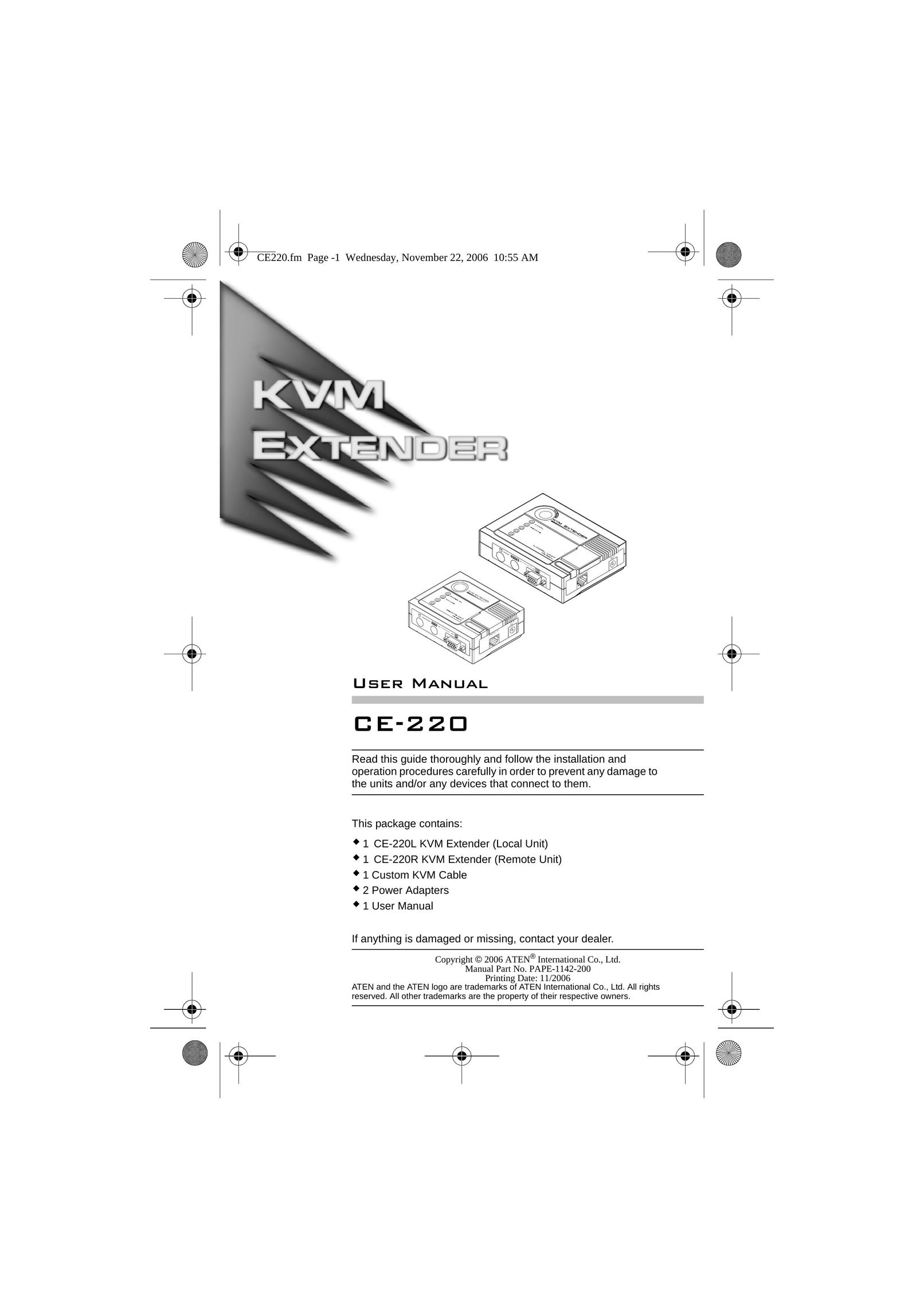 ATEN Technology CE-220L Network Card User Manual