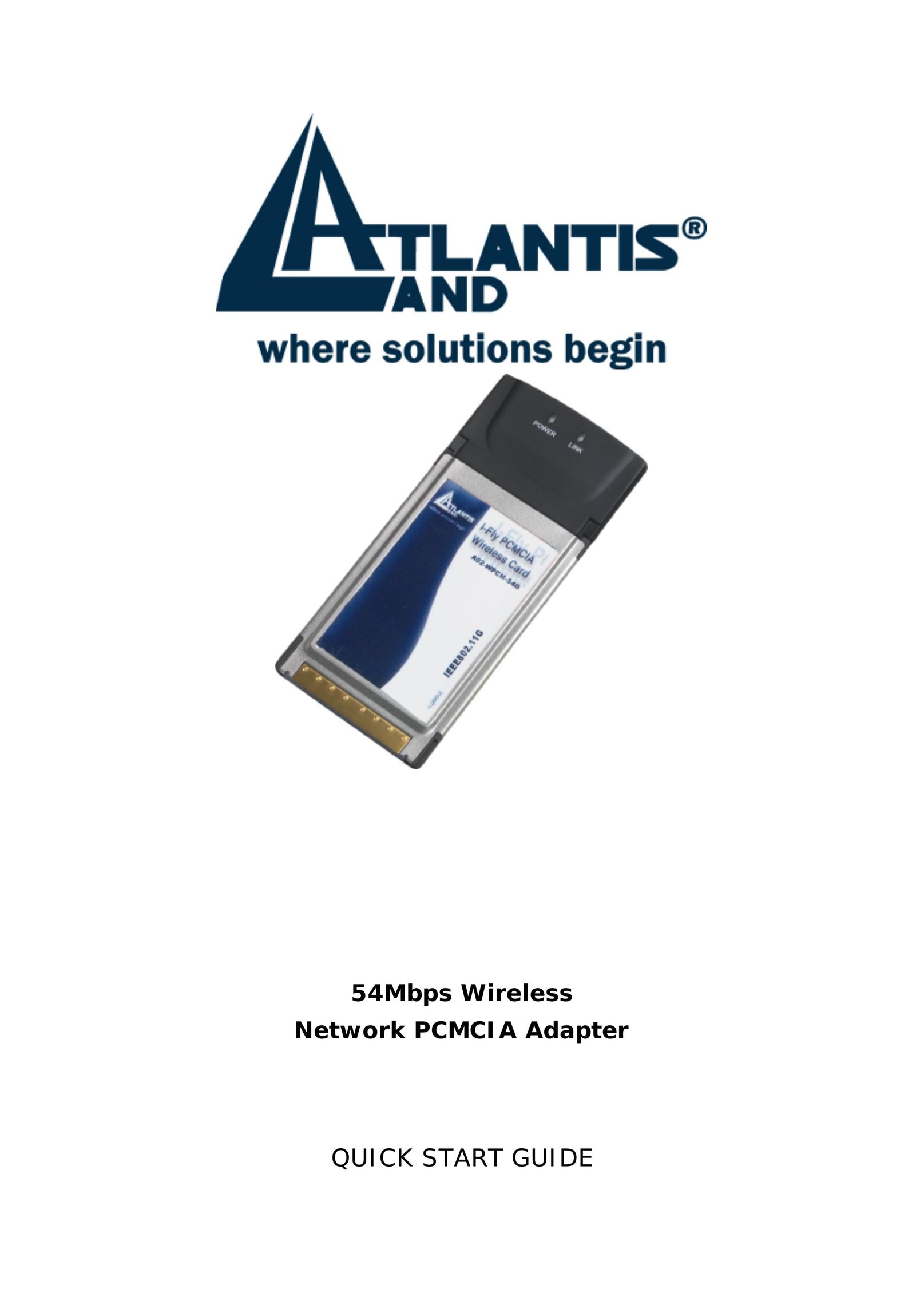 Atlantis Land 54Mbps Wireless Network PCMCIA Adapter Network Card User Manual