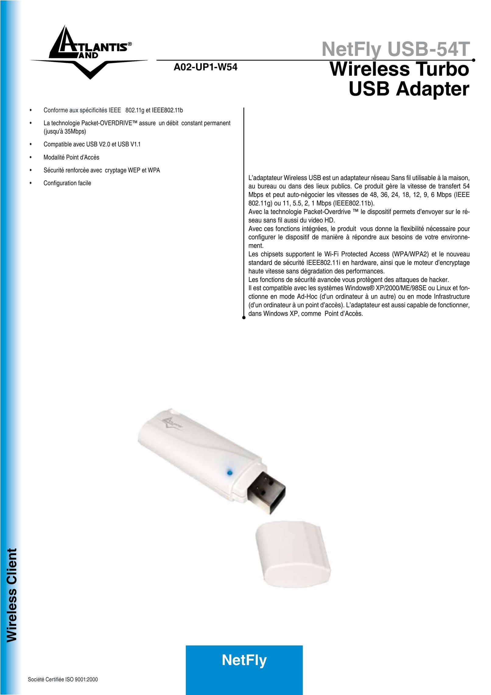 Atlantis Land NetFly USB-54T Network Card User Manual
