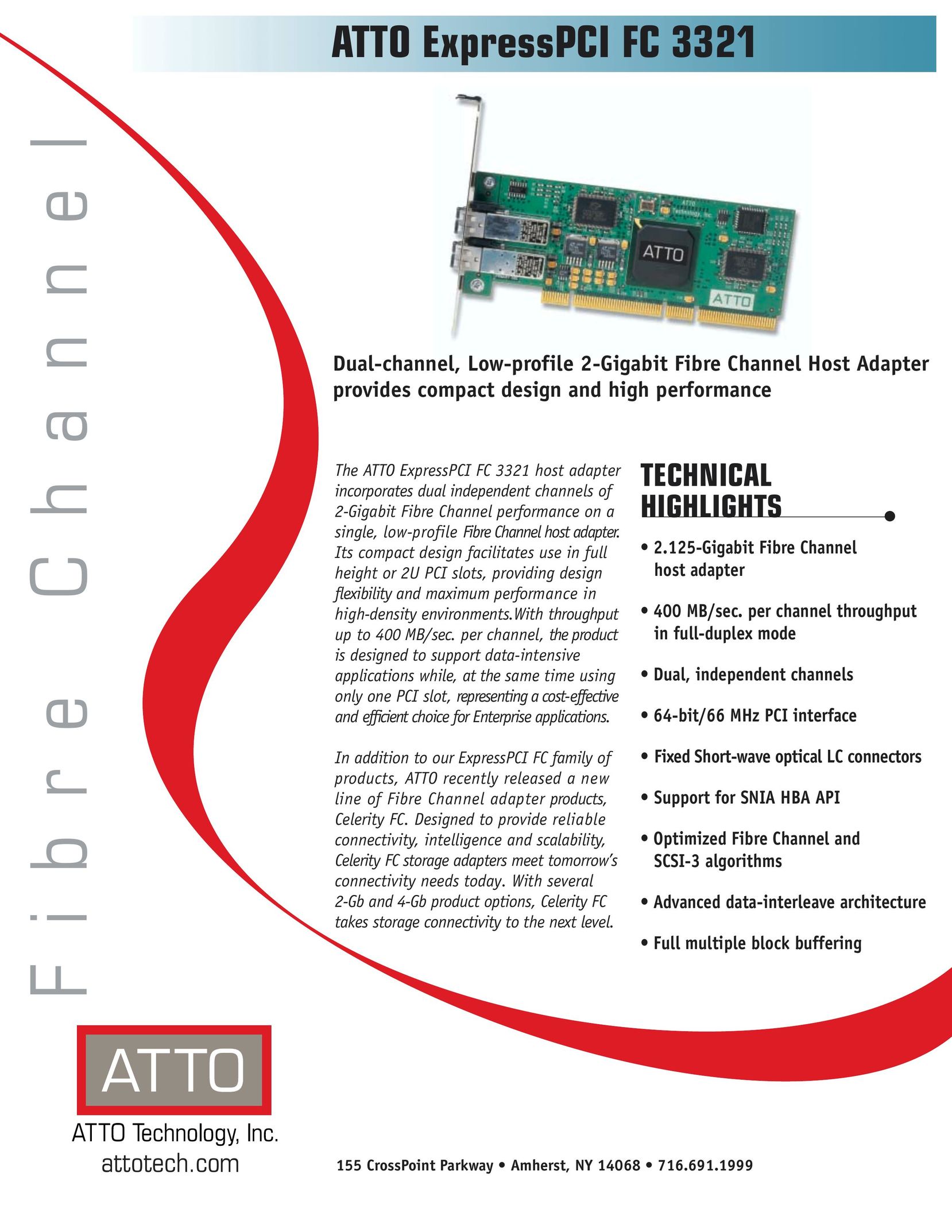 ATTO Technology FC 3321 Network Card User Manual