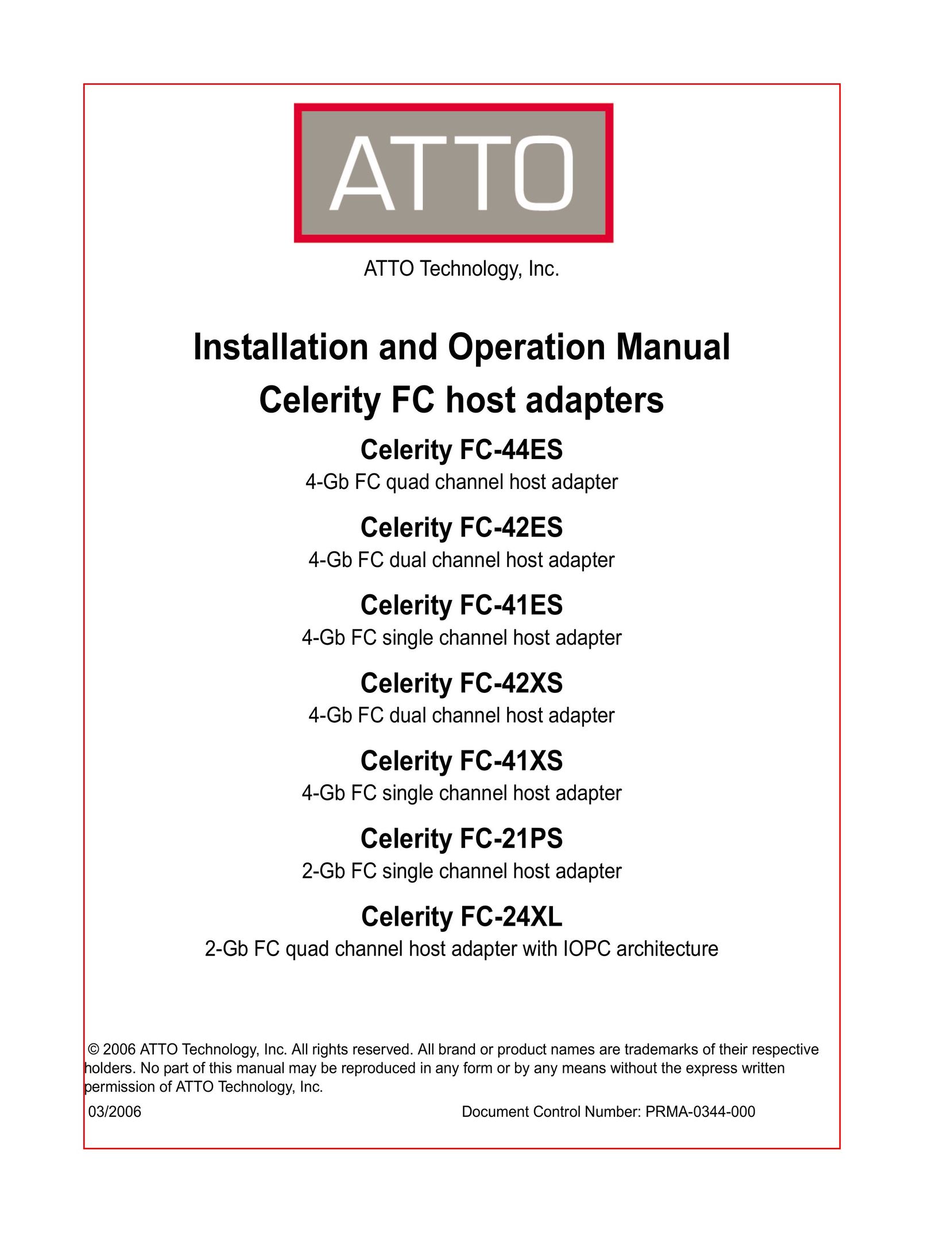ATTO Technology FC-44ES 4-Gb Network Card User Manual