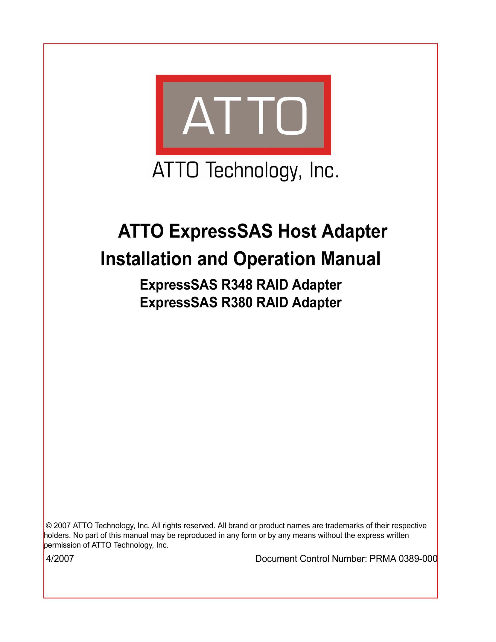ATTO Technology R348 v Network Card User Manual