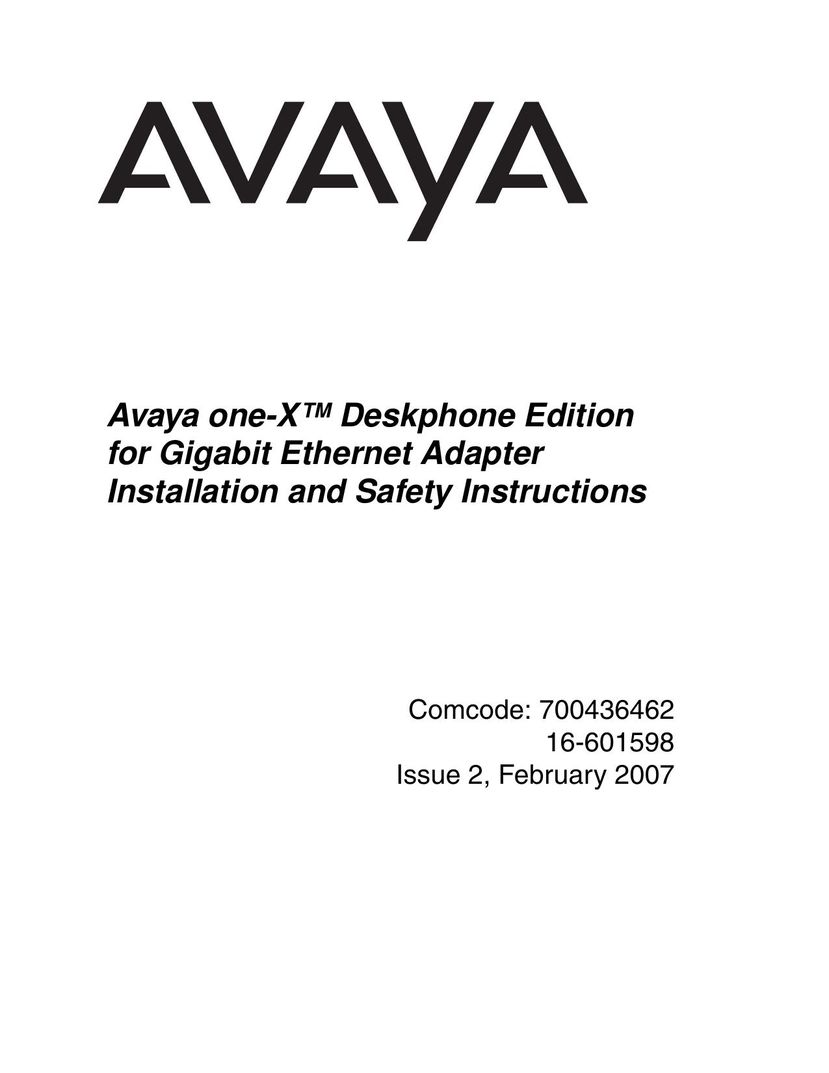 Avaya Gigabit Ethernet Adapter Network Card User Manual