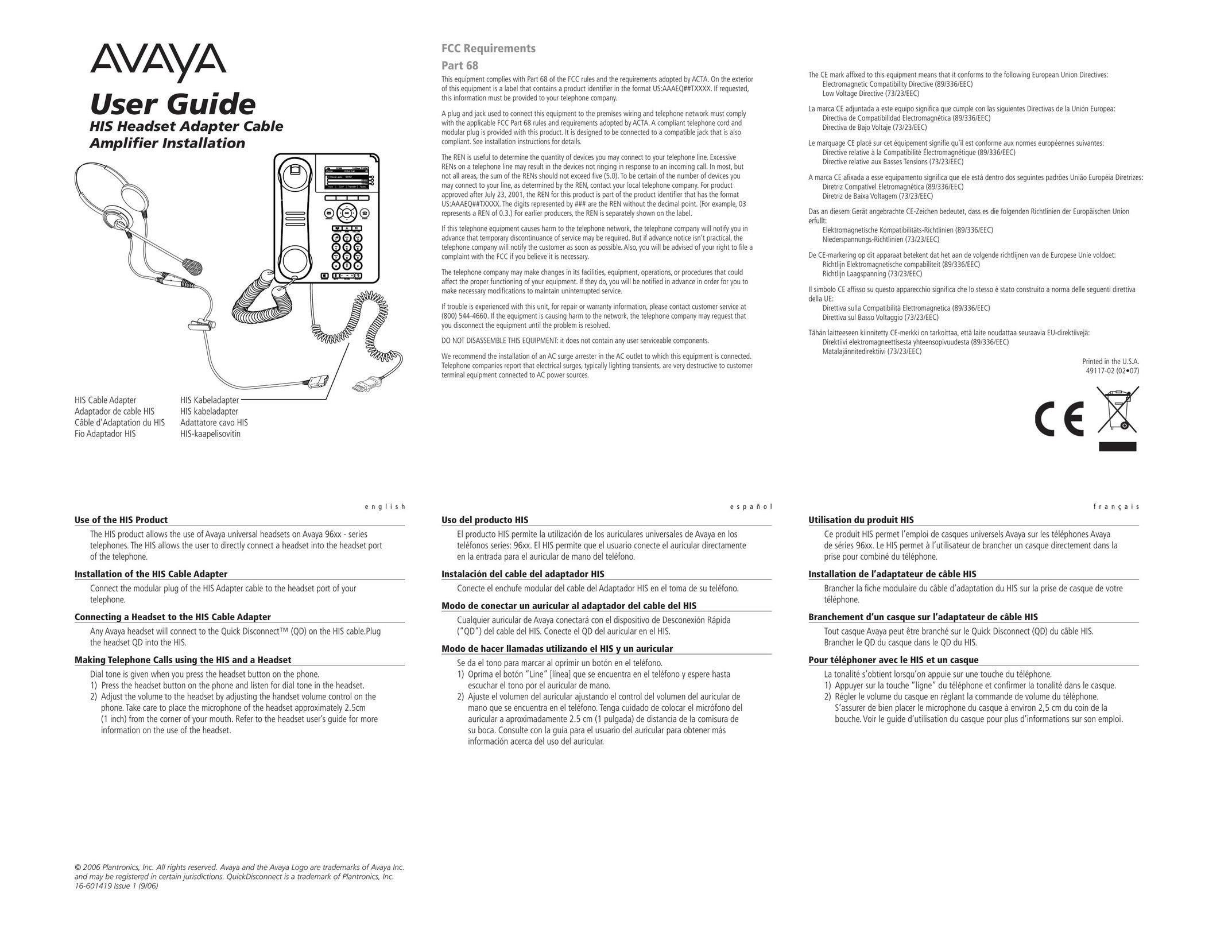 Avaya HIS Network Card User Manual