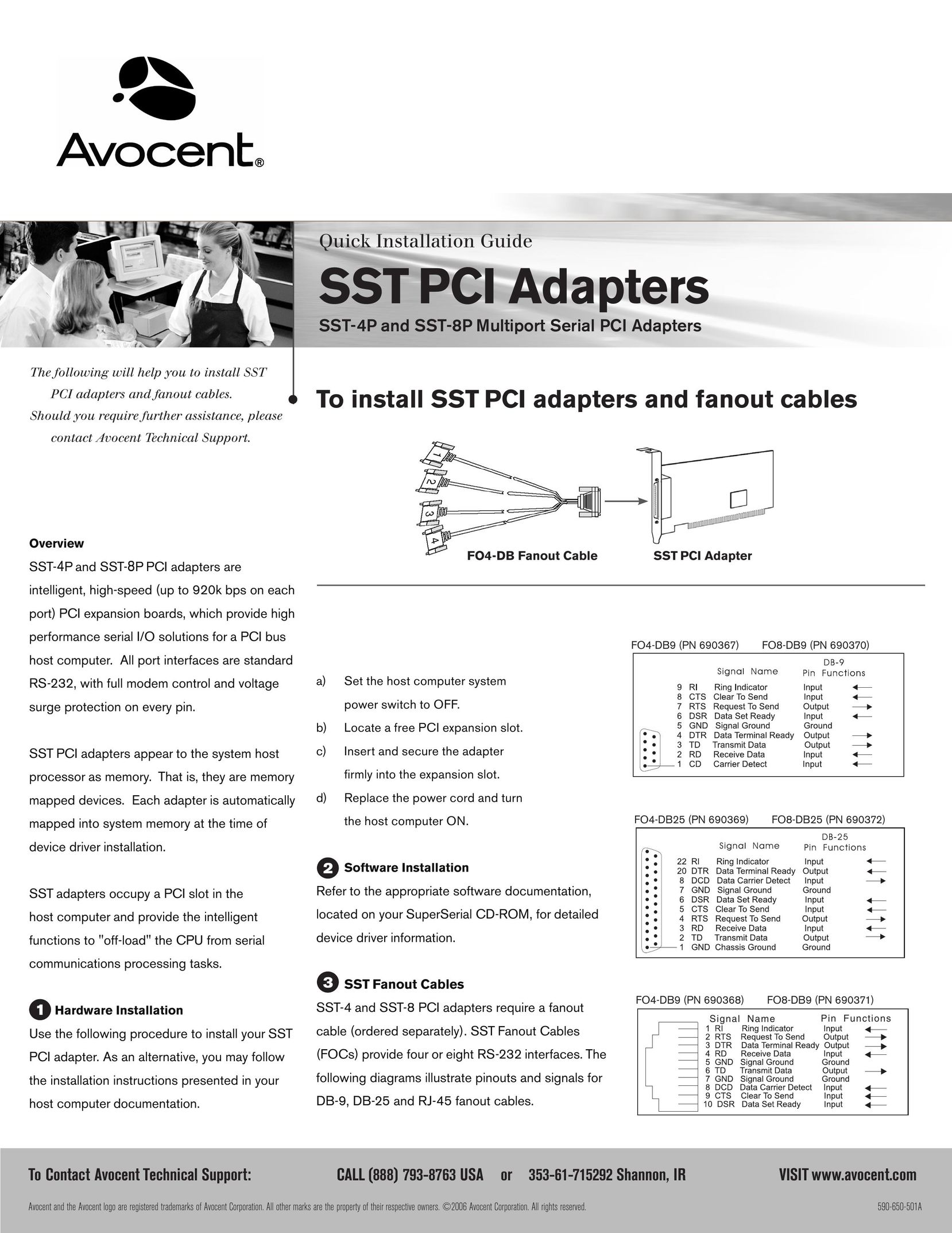 Avocent SST-8P Network Card User Manual