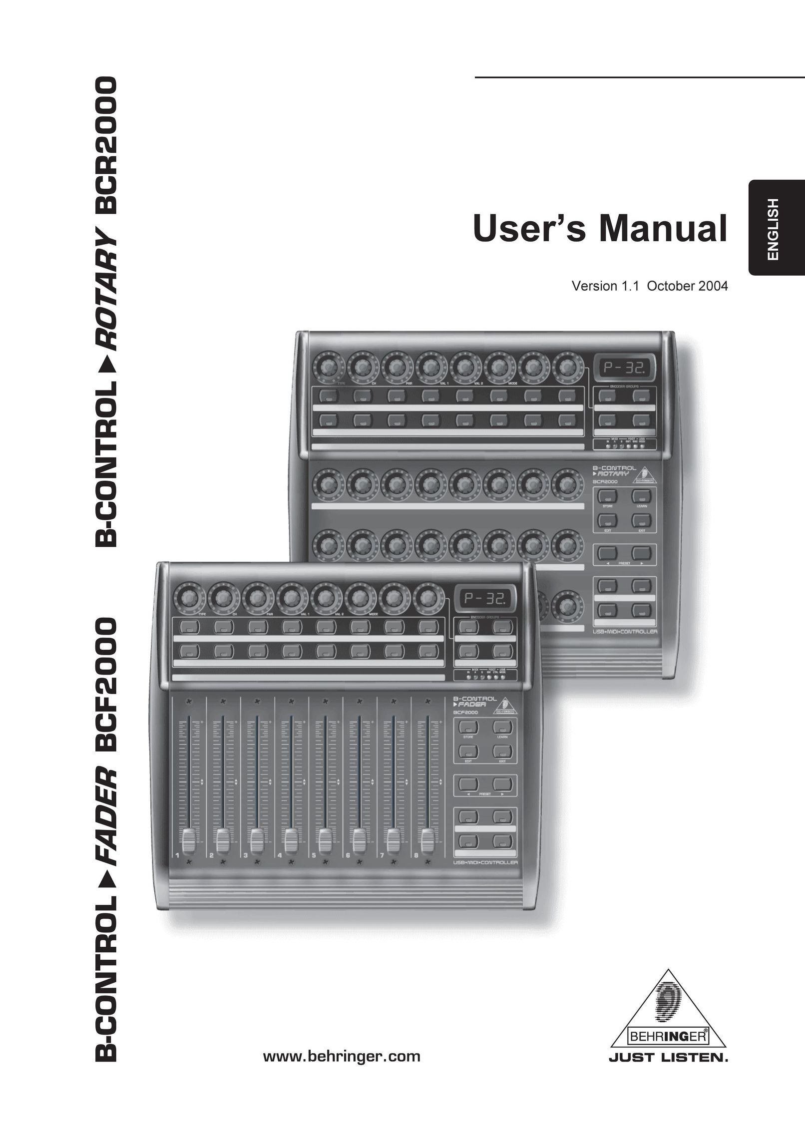 Behringer BCR2000 Network Card User Manual