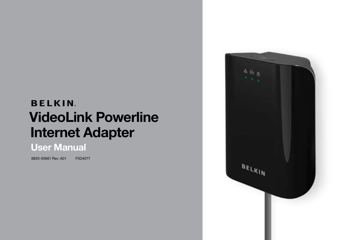 Belkin 8820-00661 Rev. A01 F5D4077 Network Card User Manual