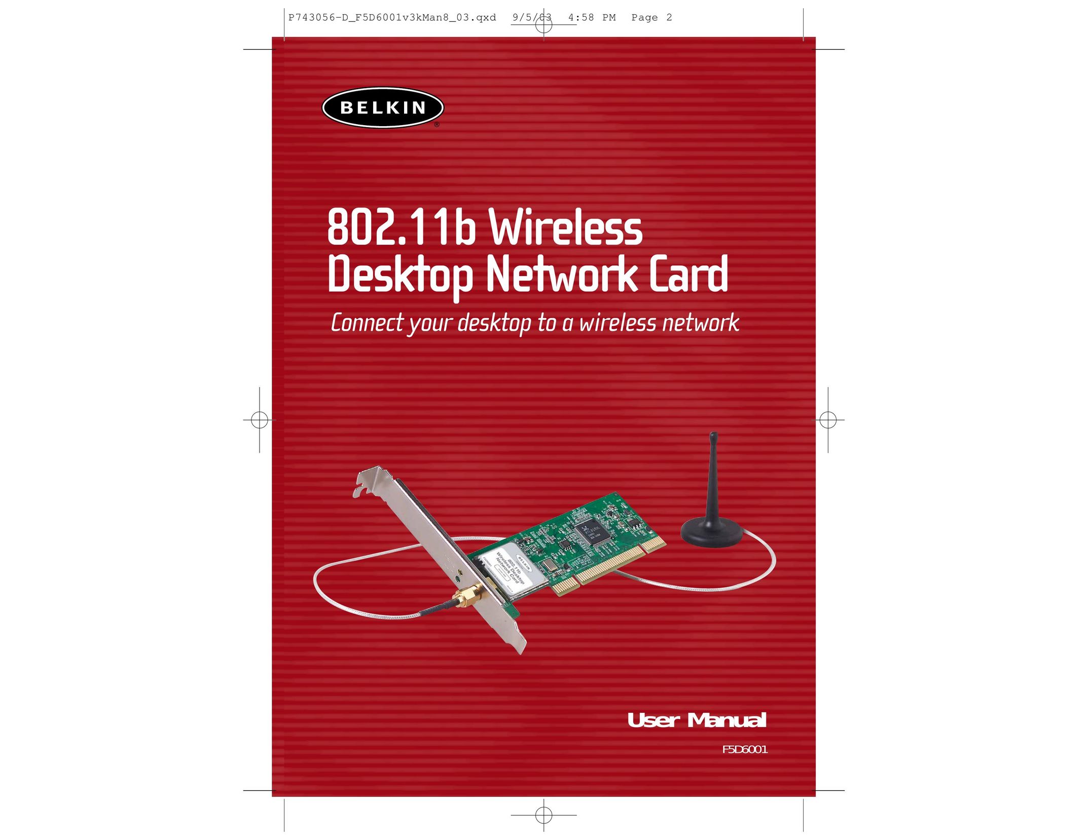 Belkin F5D6001 Network Card User Manual