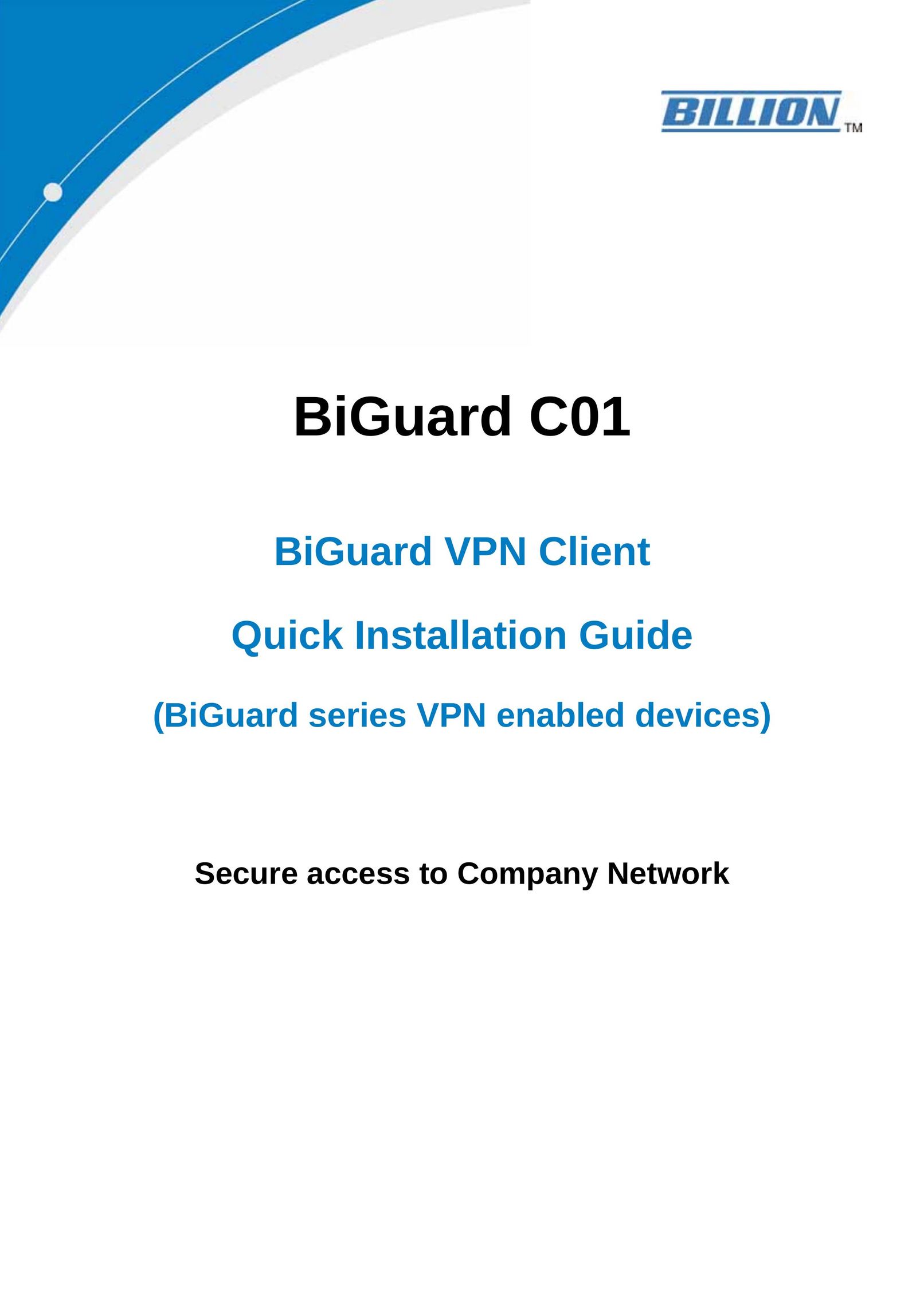 Billion Electric Company BiGuard Series Network Card User Manual