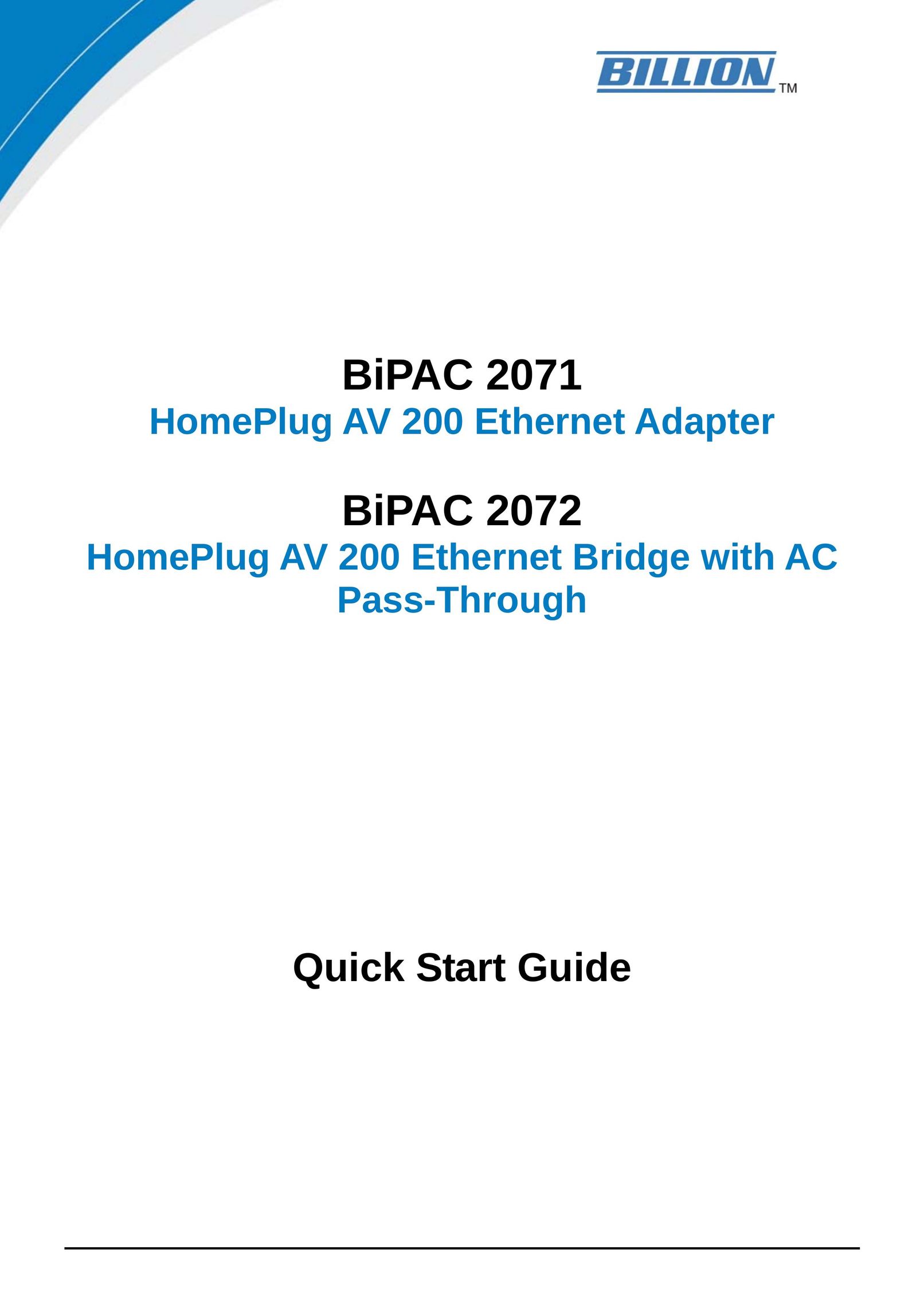 Billion Electric Company BIPAC 2071 Network Card User Manual