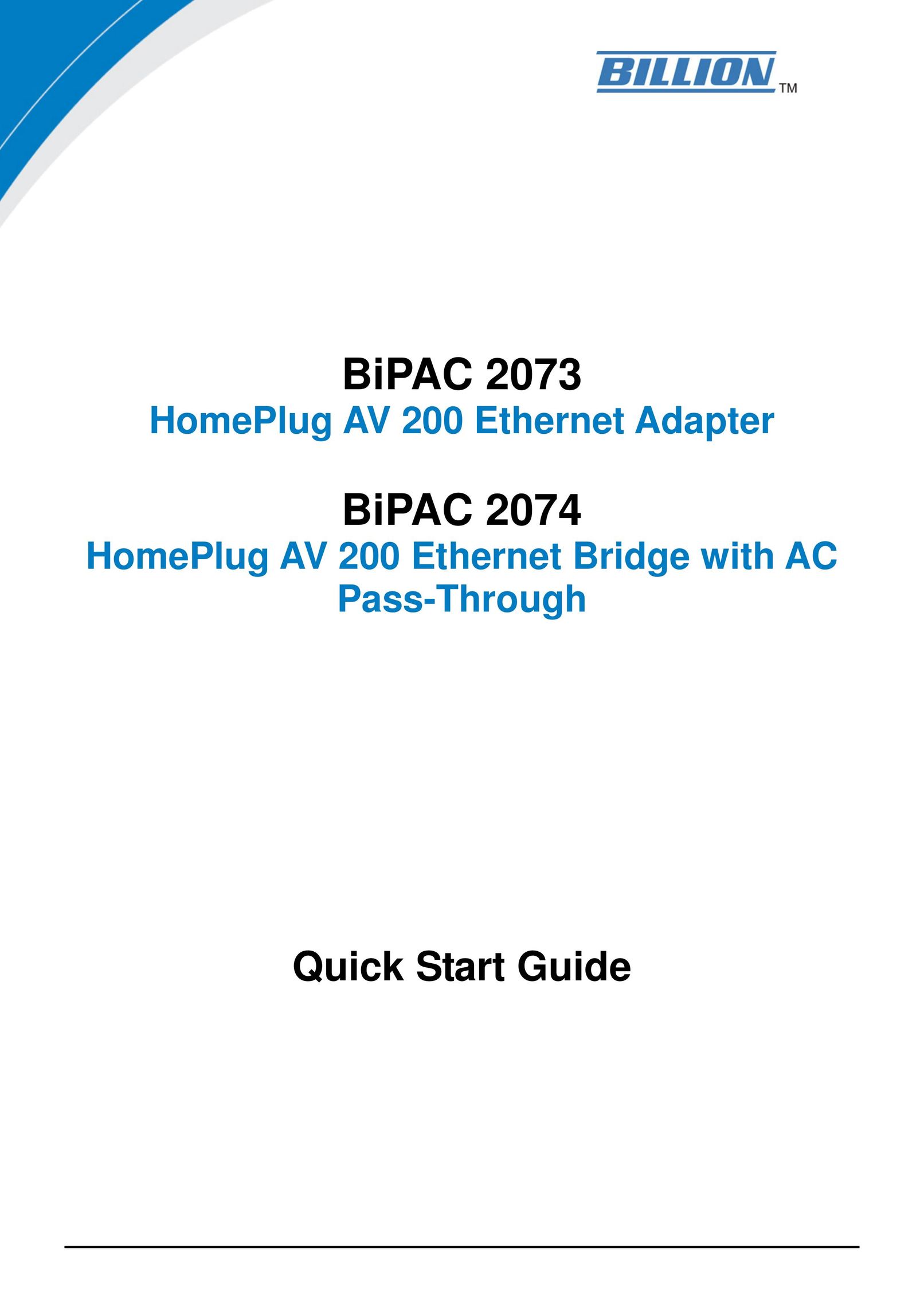 Billion Electric Company BiPAC 2073 Network Card User Manual
