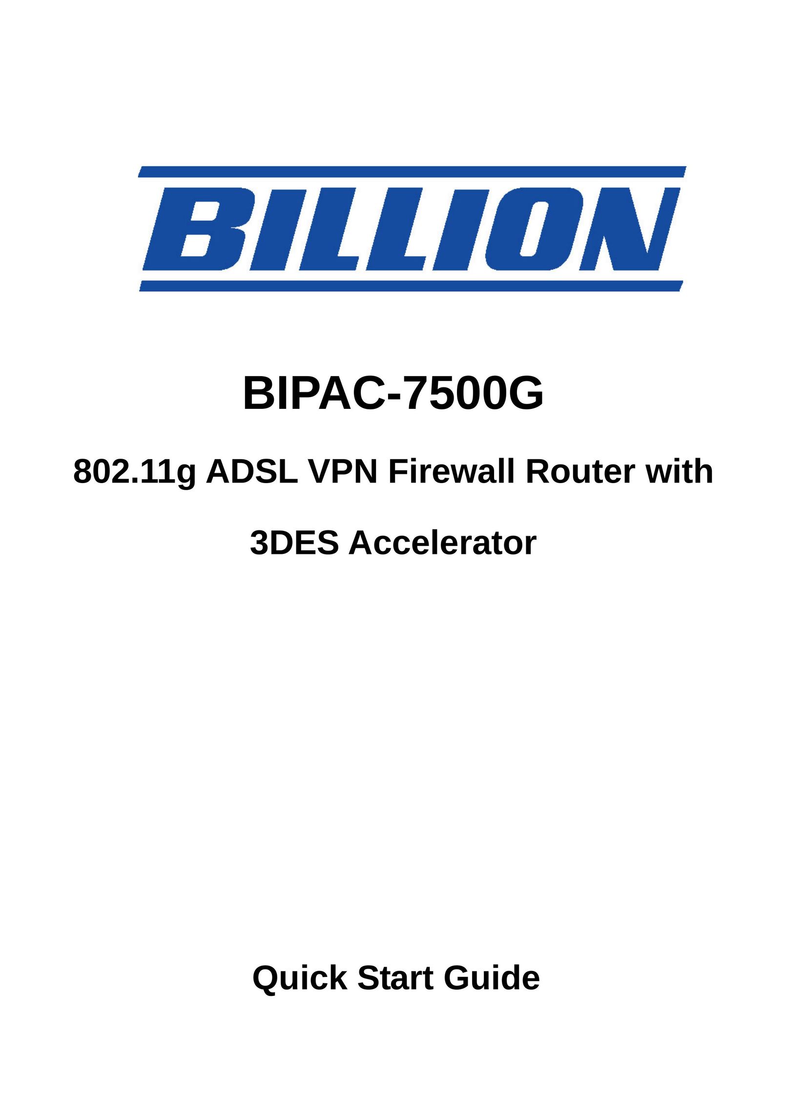Billion Electric Company BIPAC 7500 Network Card User Manual