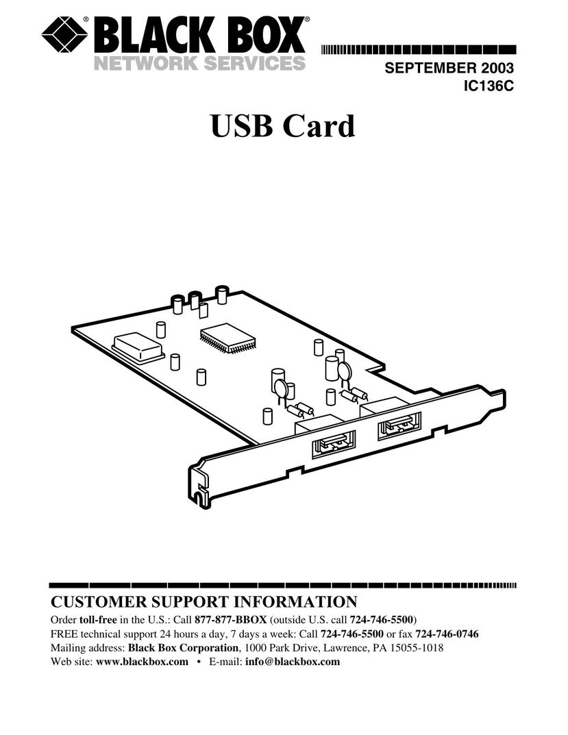 Black Box IC136C Network Card User Manual