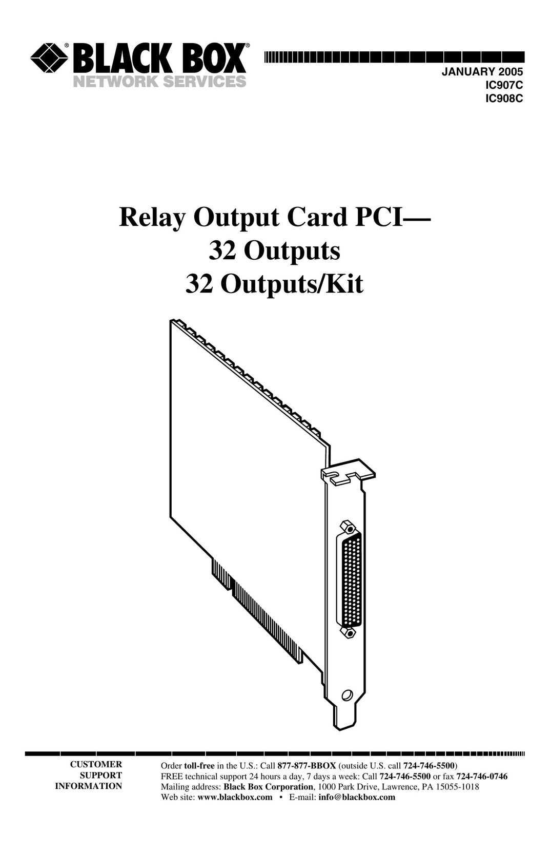 Black Box IC908C Network Card User Manual