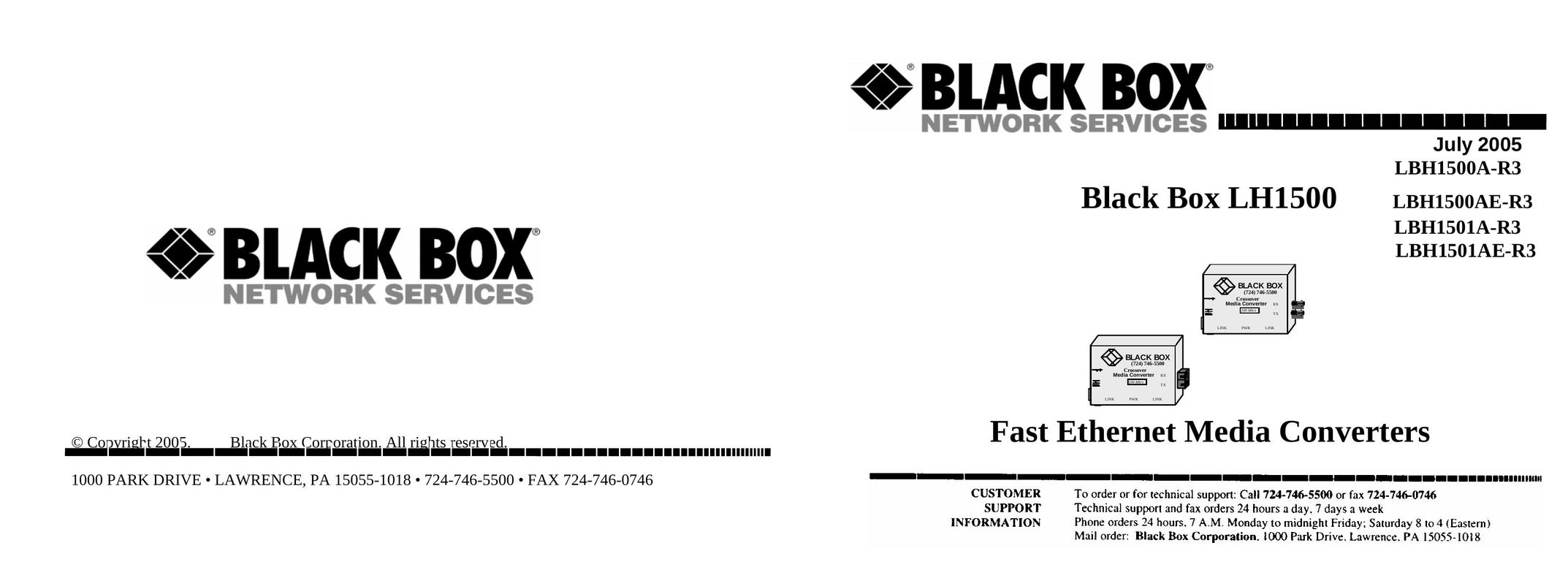 Black Box LBH1500A Network Card User Manual