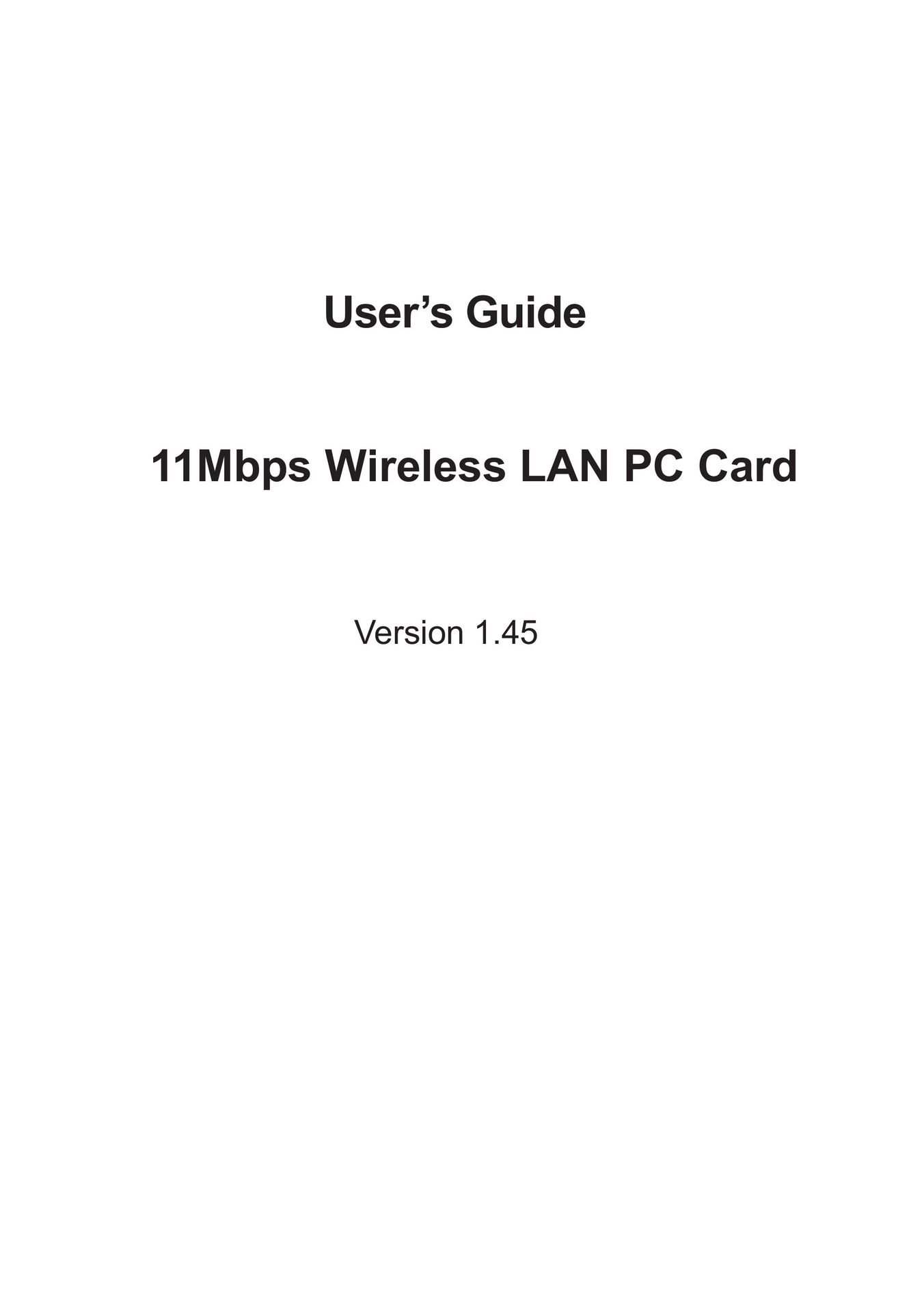 Boca Research 11Mbps Network Card User Manual