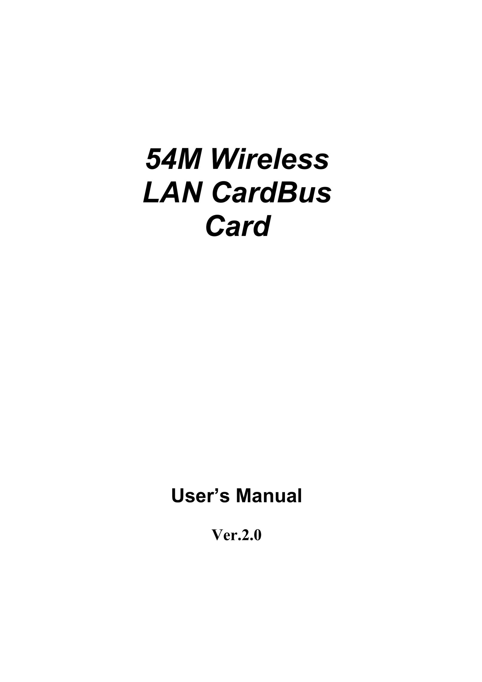 Boca Research 54M Network Card User Manual