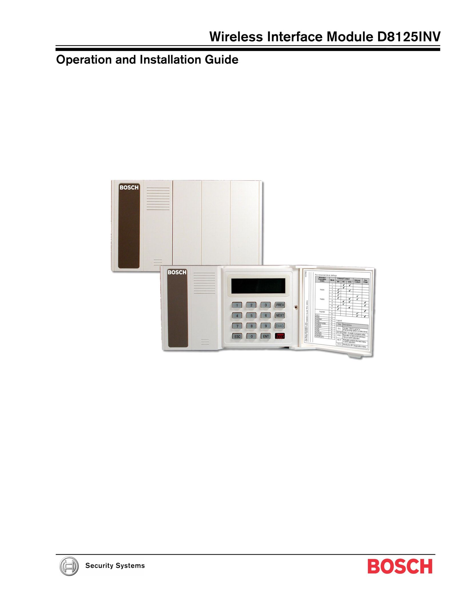 Bosch Appliances D8125INV Network Card User Manual