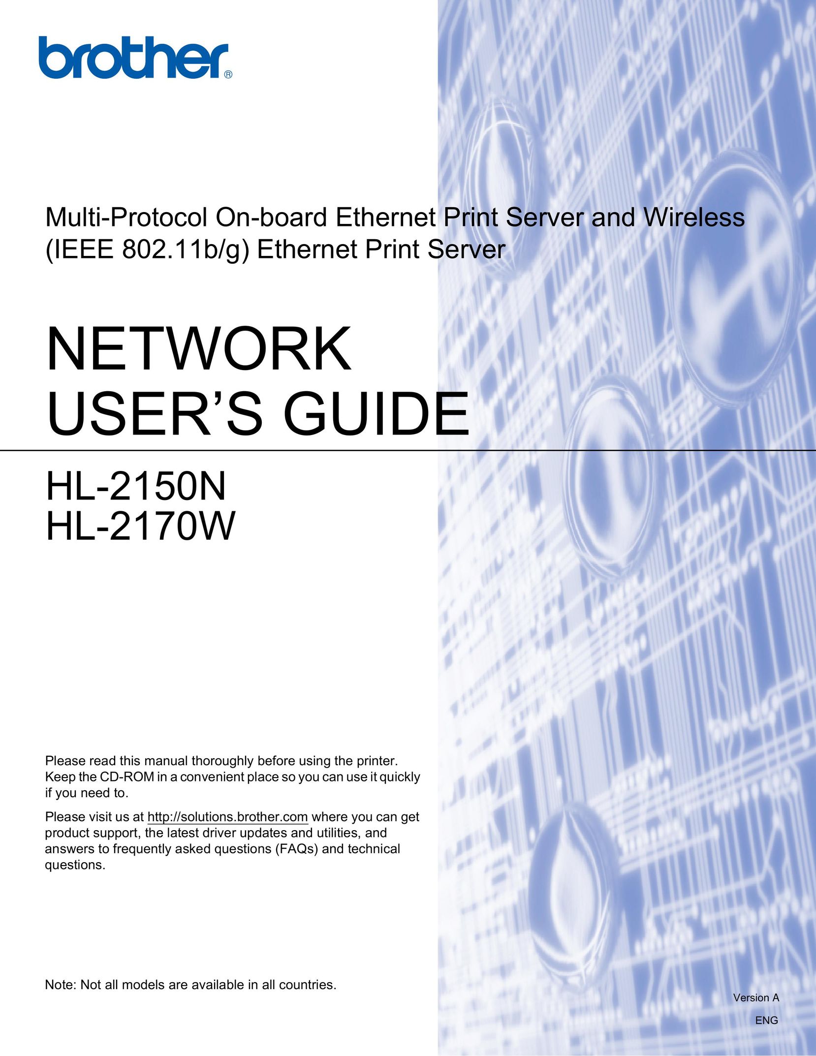 Brother HL-2150N Network Card User Manual