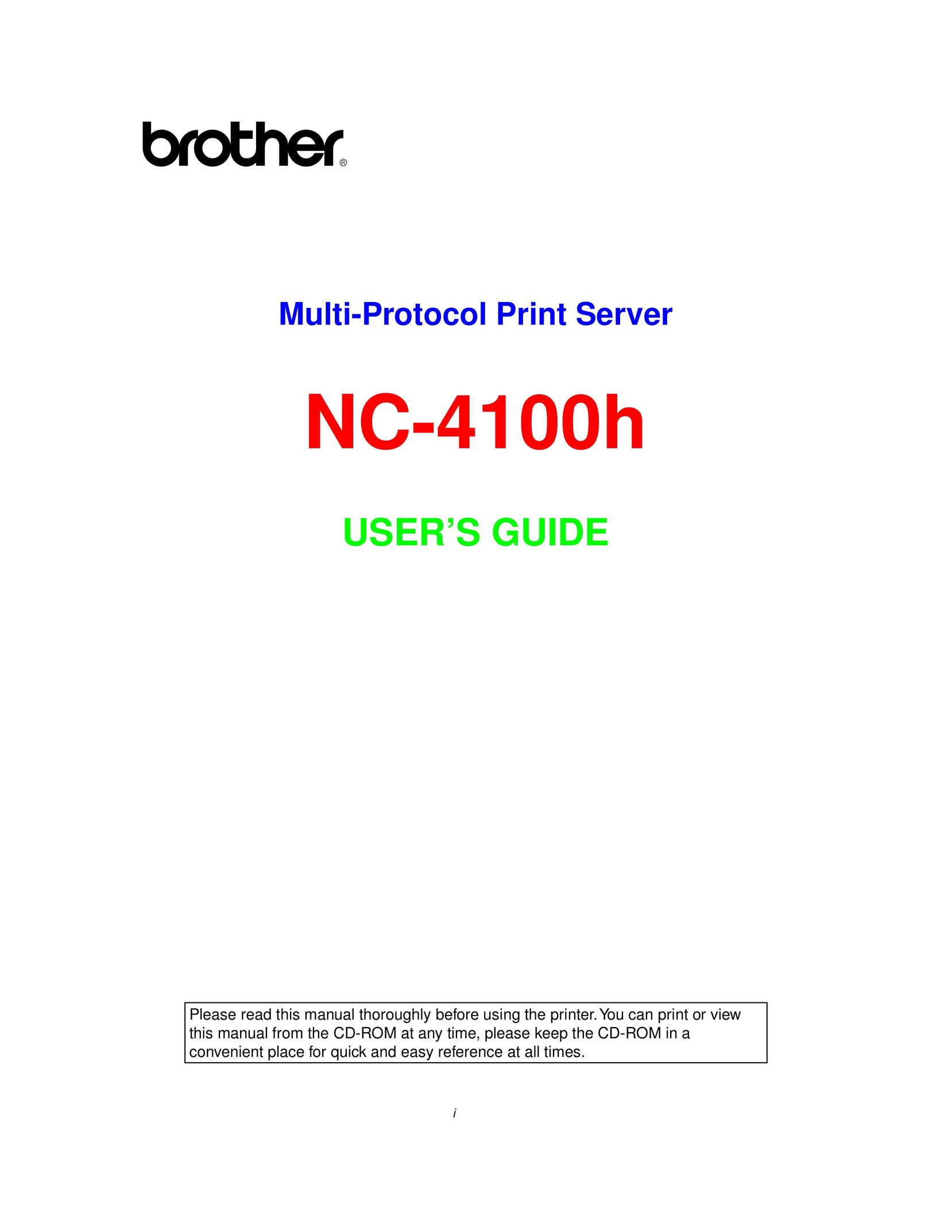 Brother NC-4100H Network Card User Manual