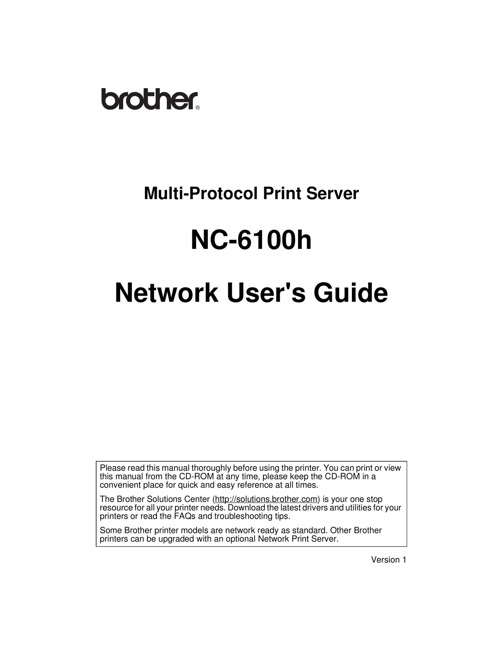 Brother NC6100H Network Card User Manual