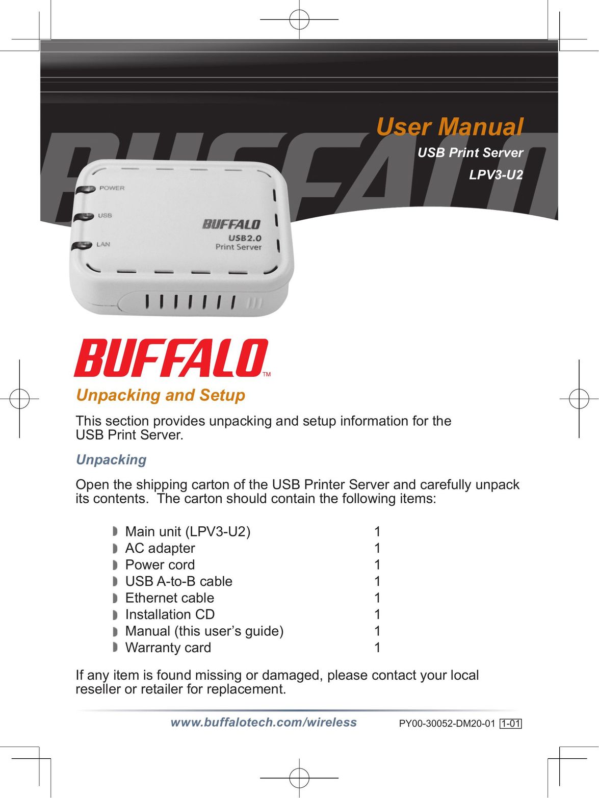 Buffalo Technology LPV3-U2 Network Card User Manual